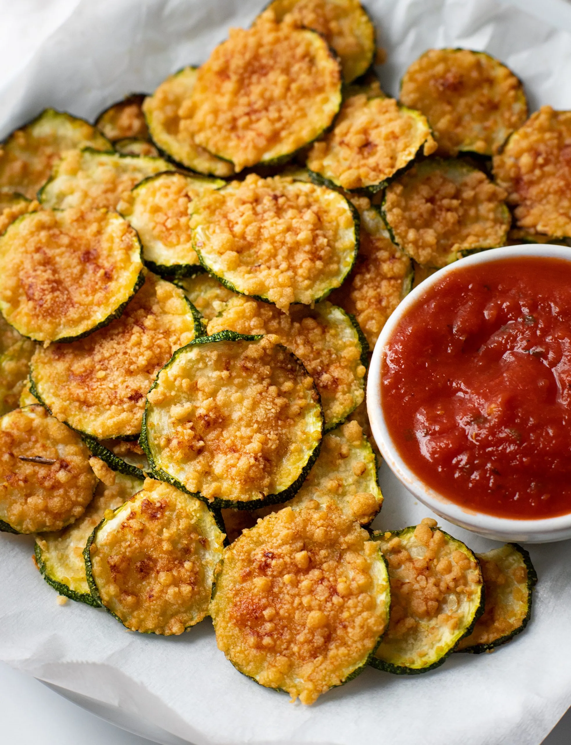 Air Fryer Zucchini Chips with Parmesan