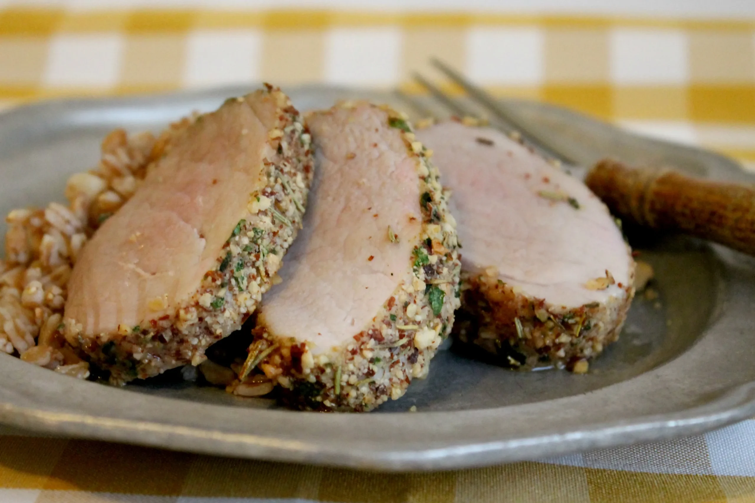 Almond Crusted Pork Tenderloin