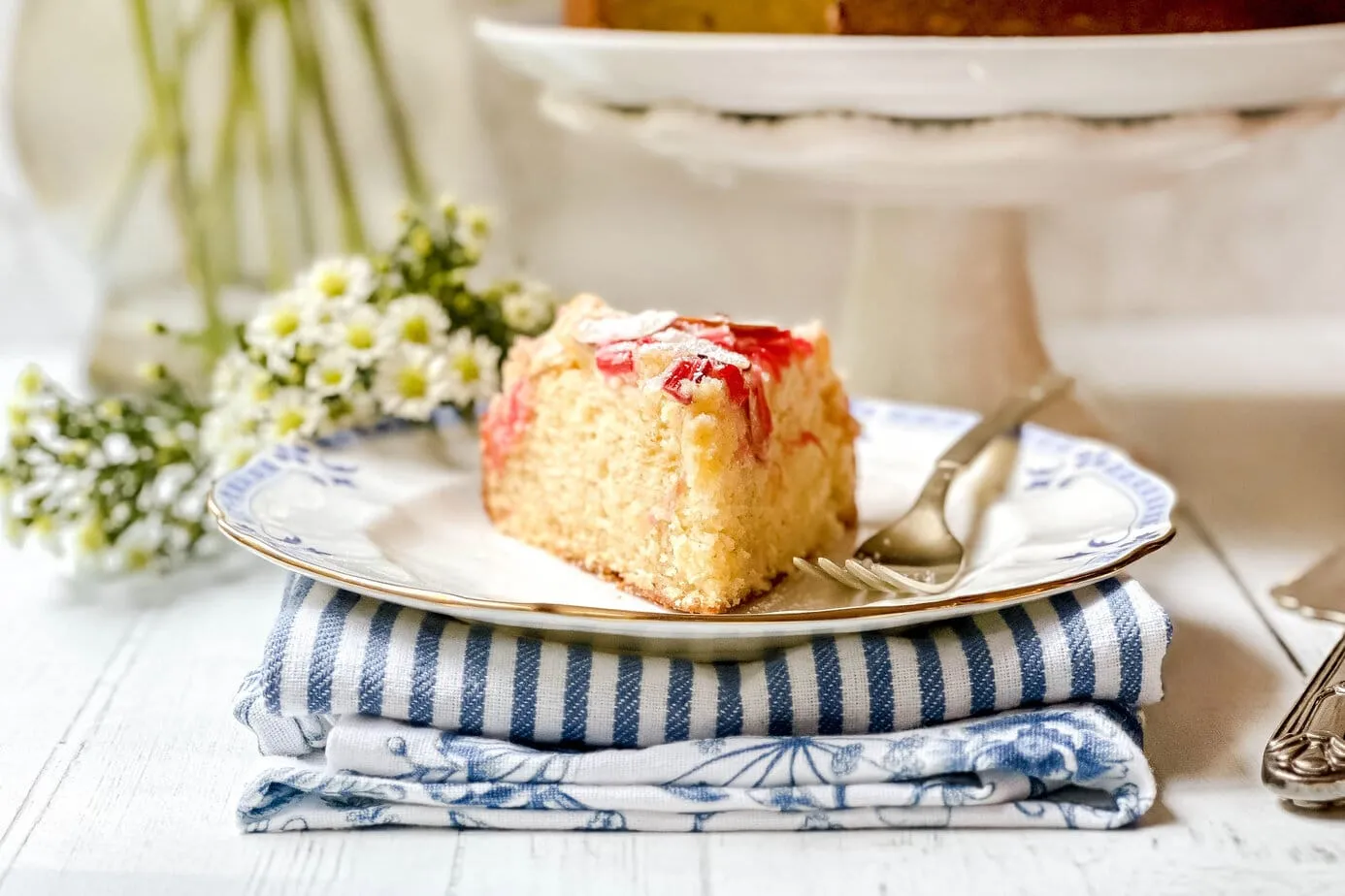 Anytime Rhubarb Almond Cake