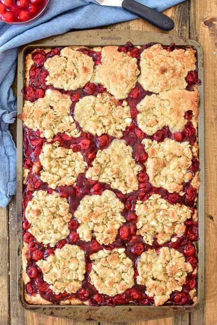 Apple Butter Cherry Cobbler Bars