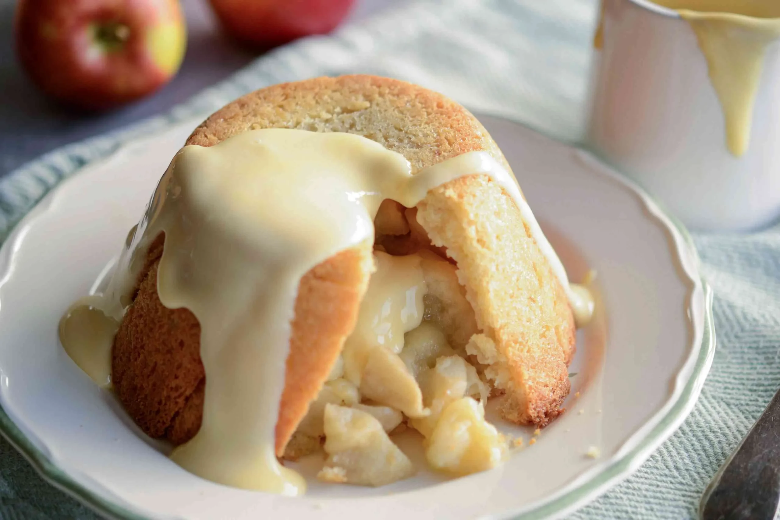Apple Charlottes with Calvados Crème Anglaise