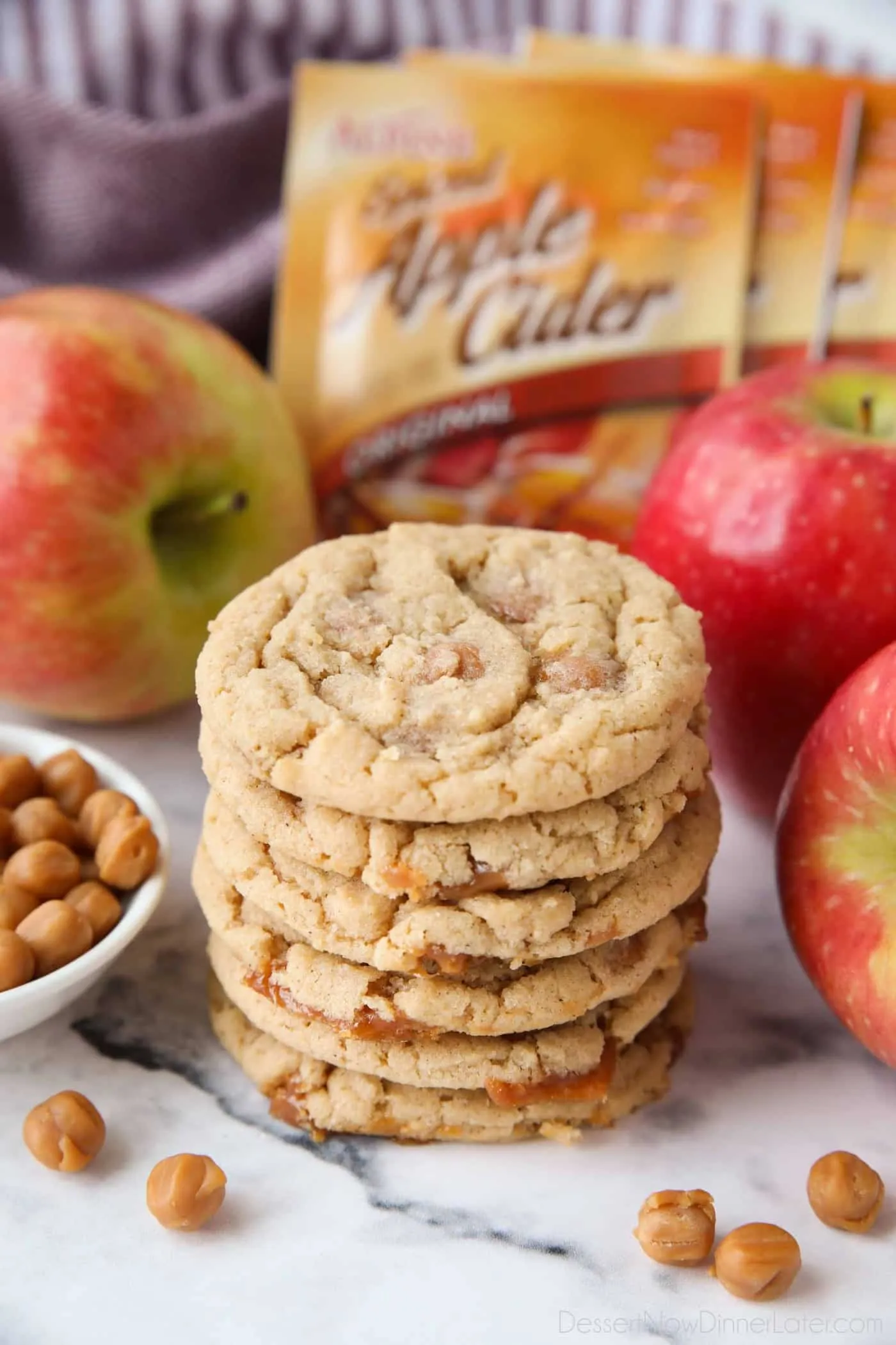 Apple Cider Cookies with Caramel