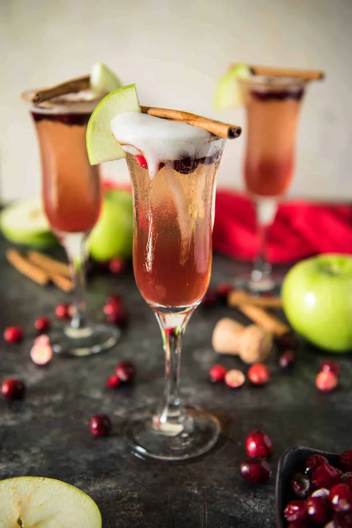 Apple Cranberry Kombucha Mimosas