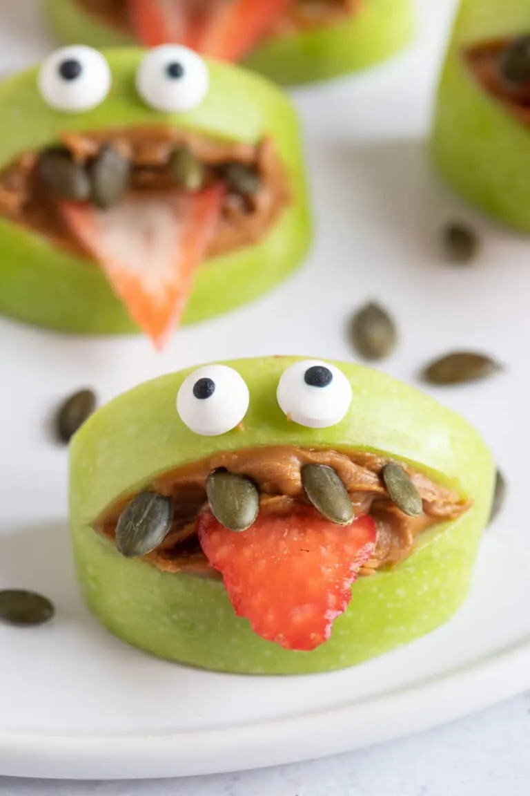 Apple Monsters: A Nut Free Healthy Halloween Treat
