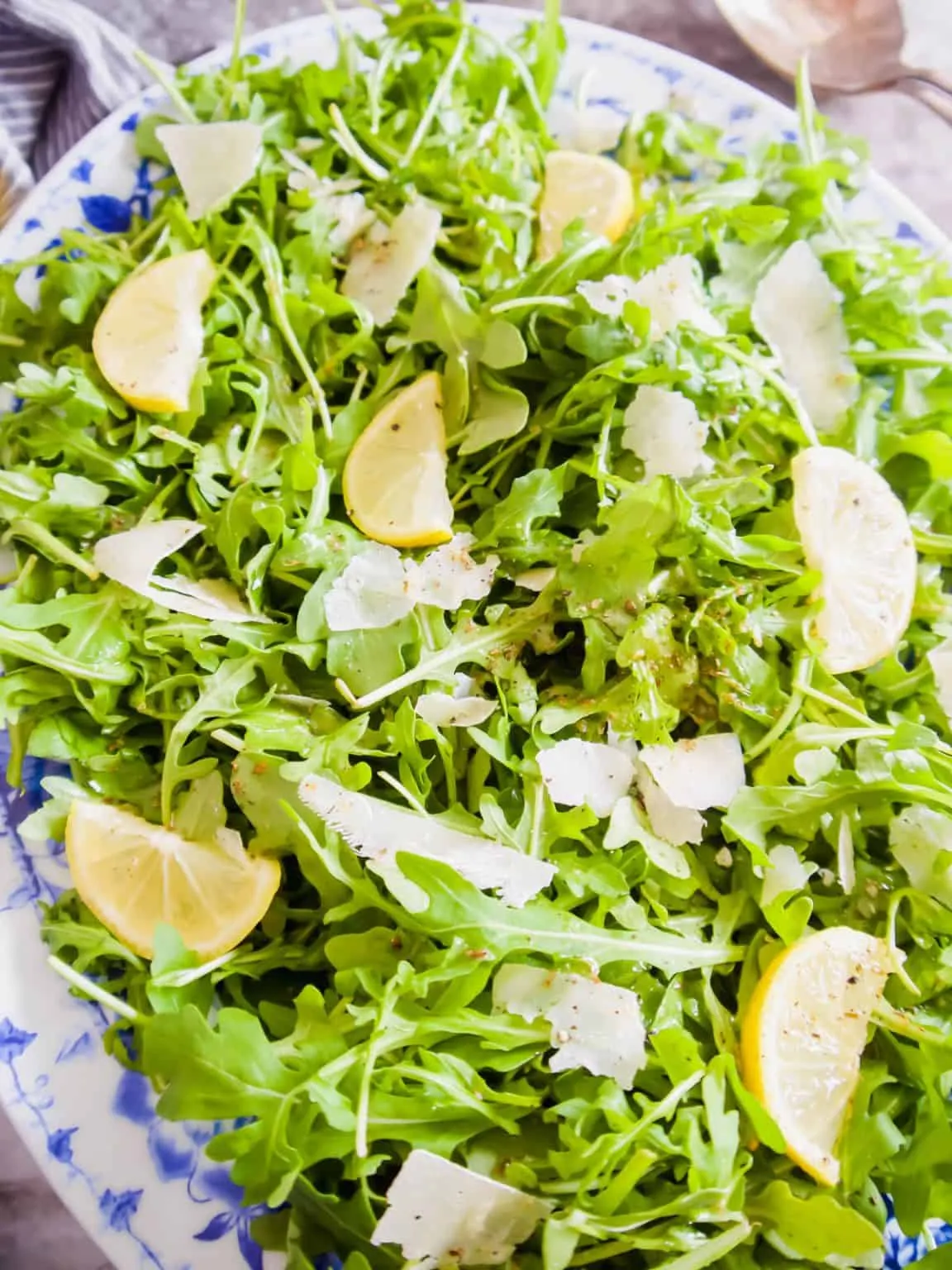 Arugula Salad with Lemon Basil Parmesan Dressing