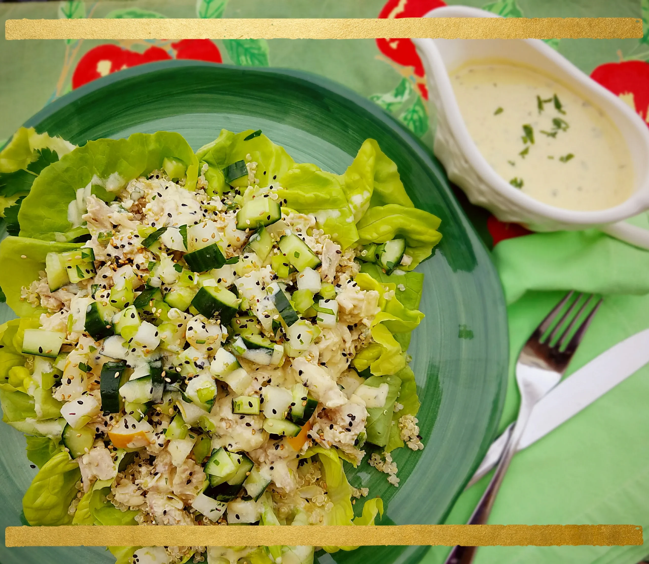 Asian Chicken Salad with Wasabi Dressing
