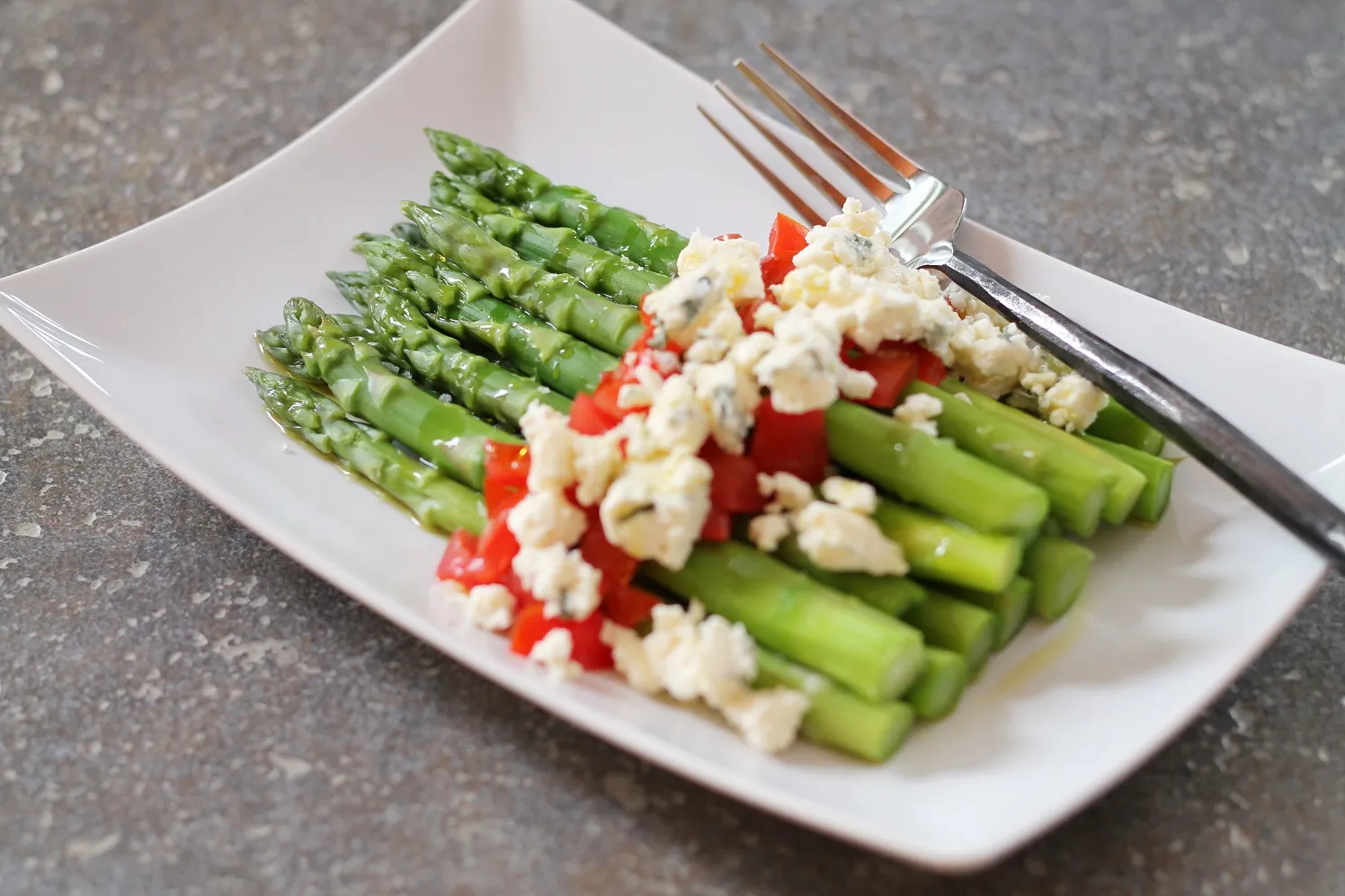 Asparagus Salad with Blue Cheese Dressing