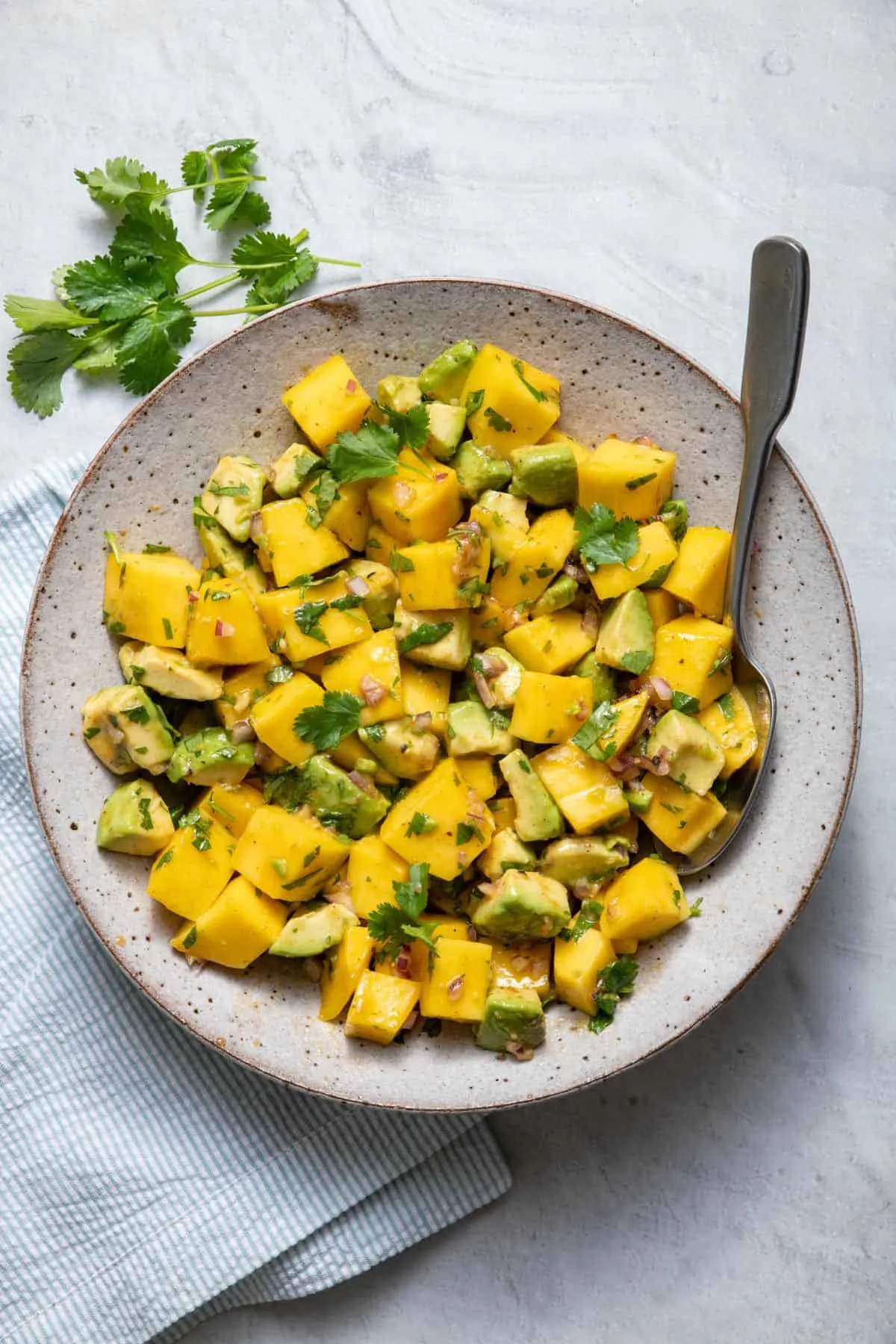 Avocado Papaya and Mango Salad with Honey