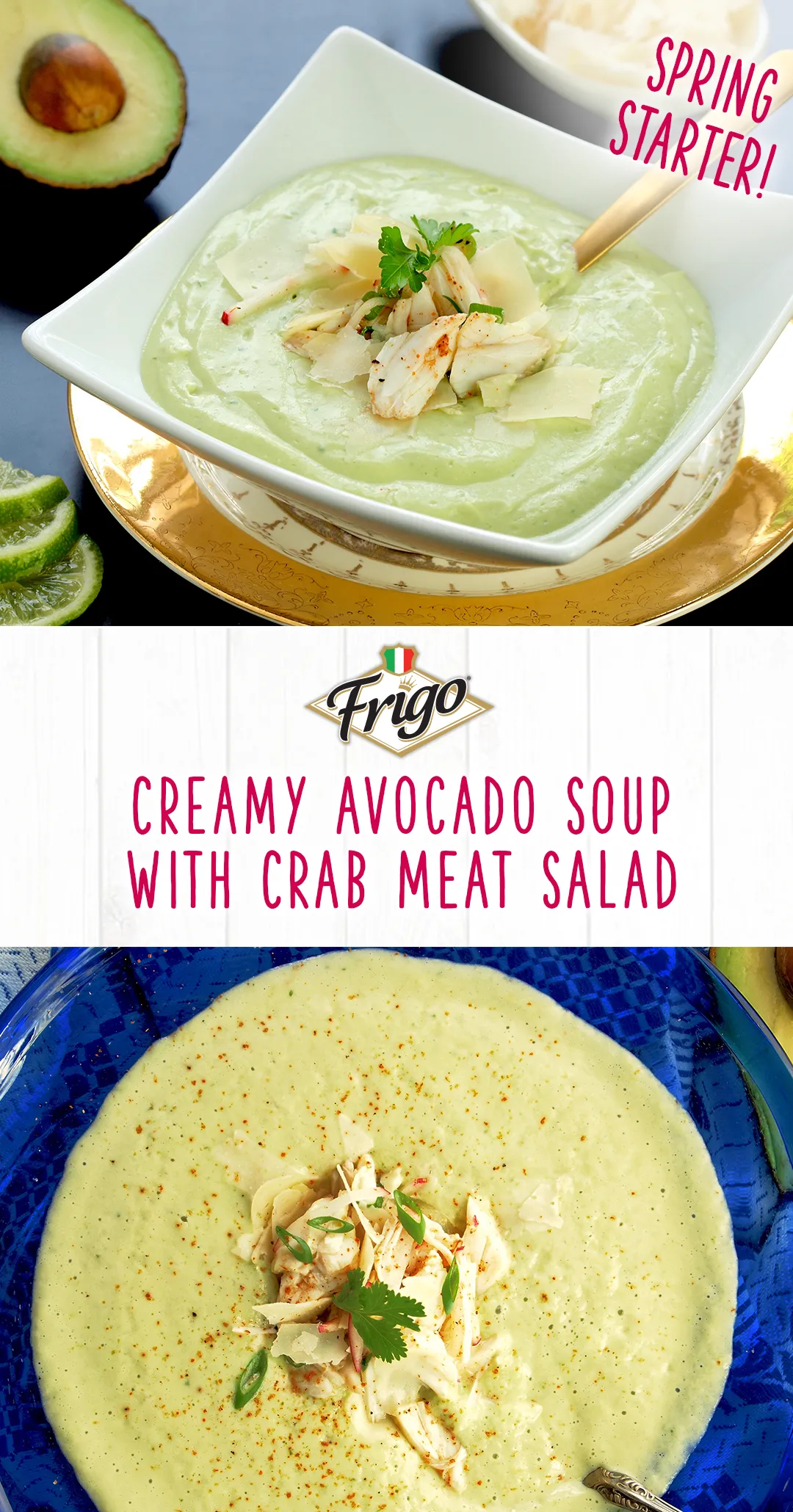 Avocado Soup Crab Topping