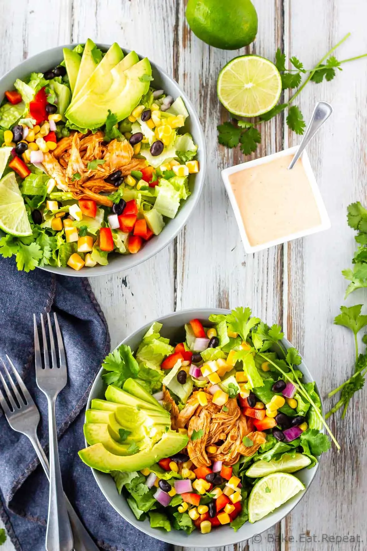 BBQ Chicken Peach Chopped Salad