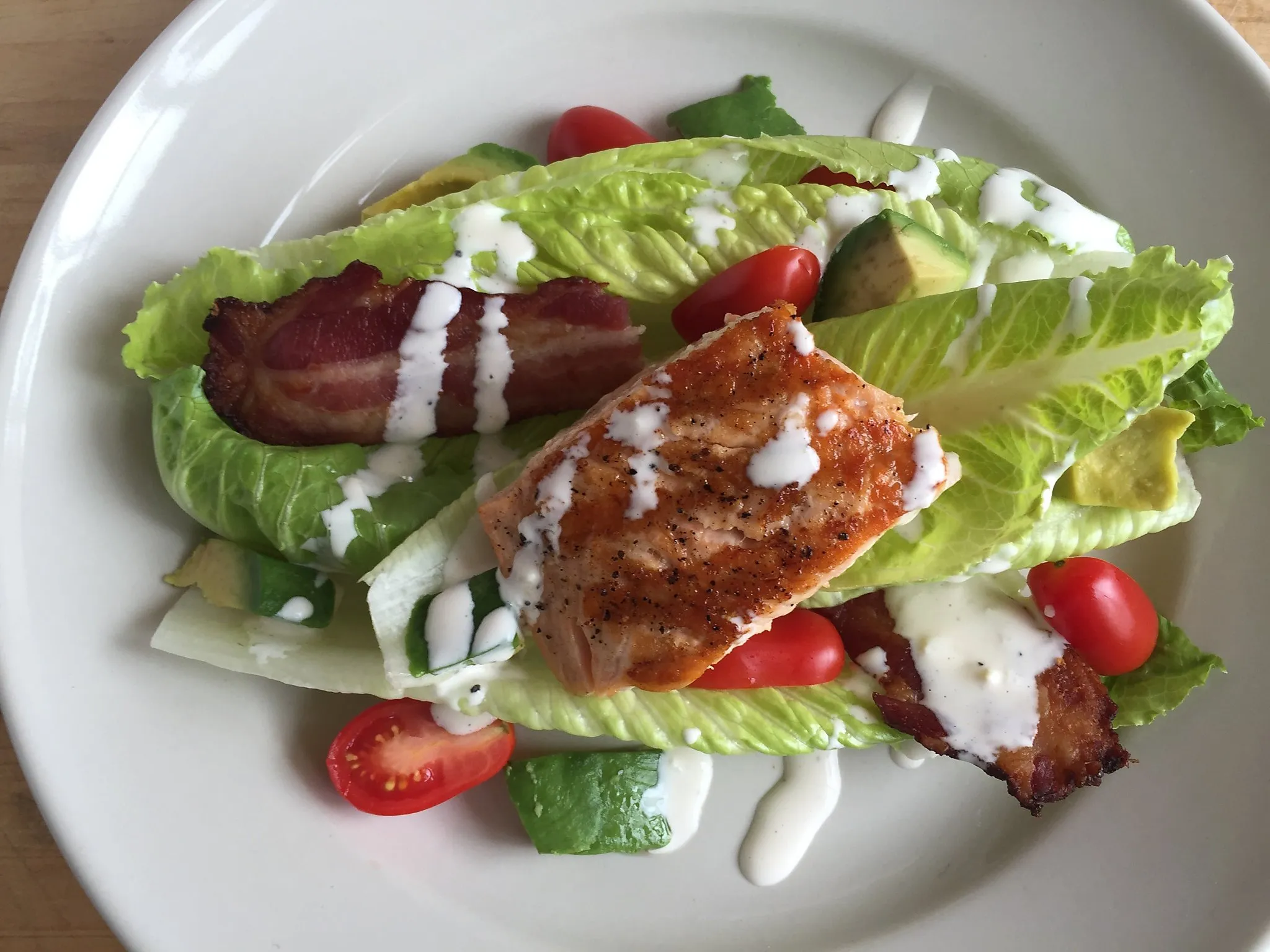 BBQ Salmon BLT Salad