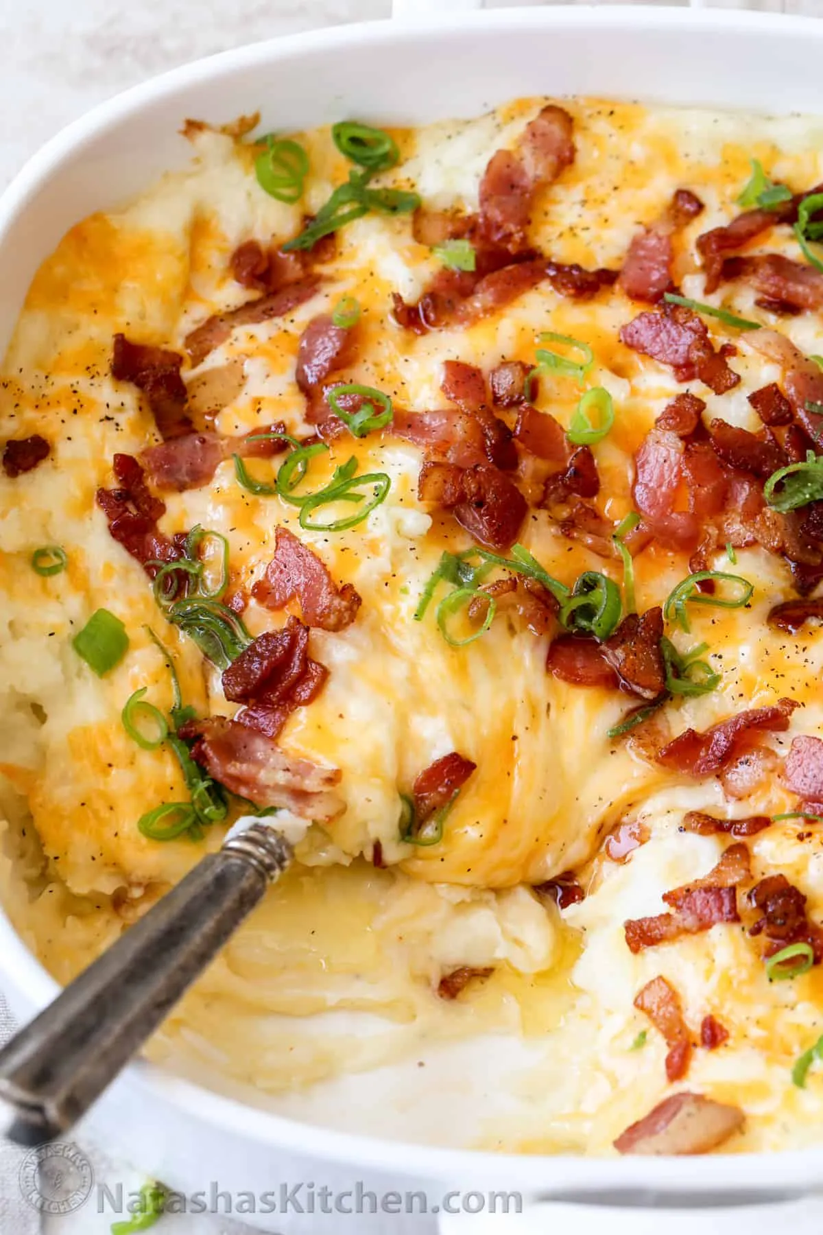 Bacon Cheddar Mashed Potato Casserole