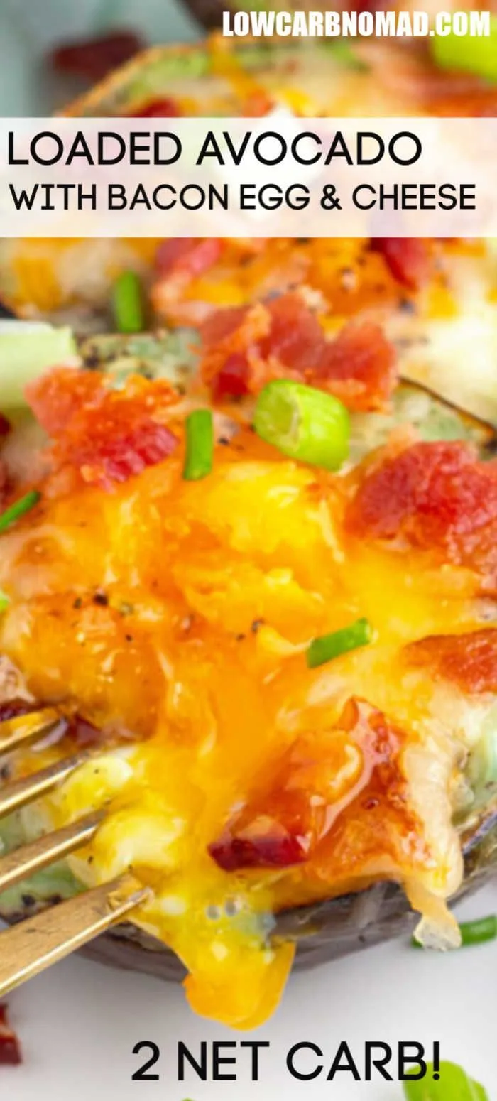 Bacon Egg Cheese Baked Avocados