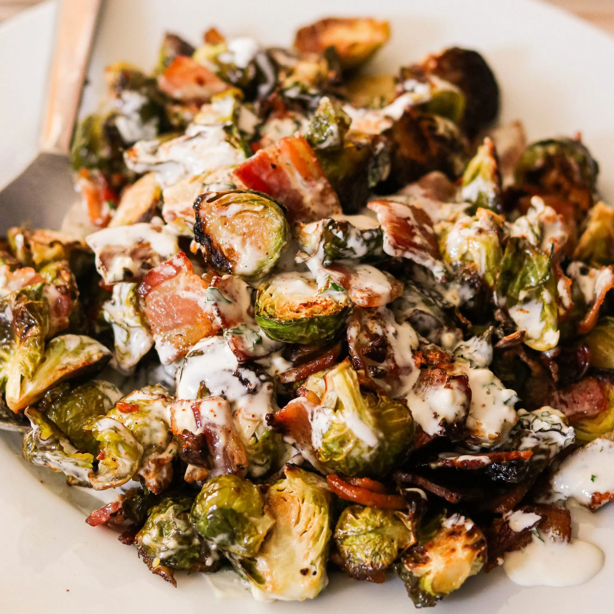 Bacon Ranch Brussels Sprouts