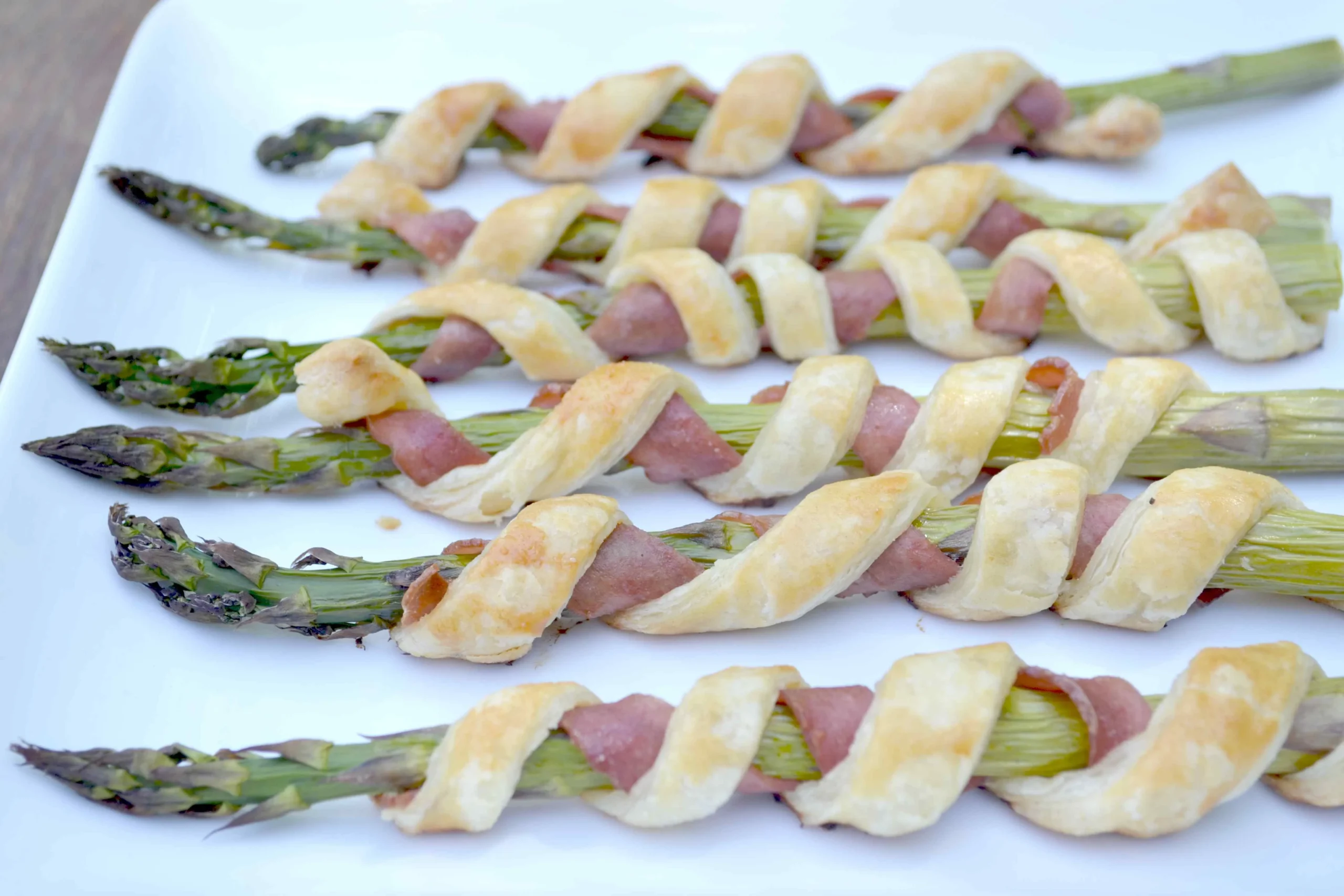 Bacon Wrapped Asparagus Puffs