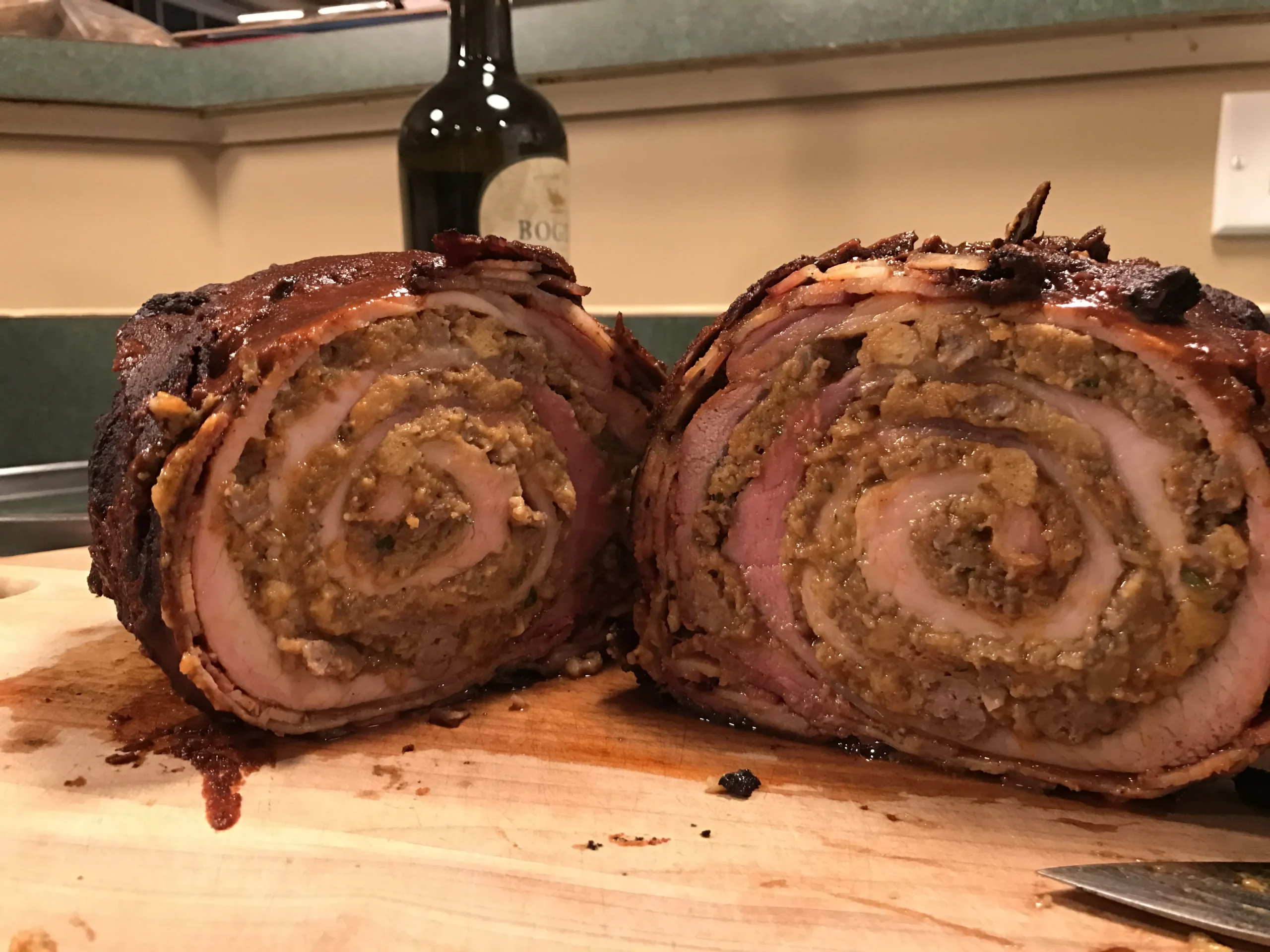 Bacon Wrapped and Stuffed Porchetta