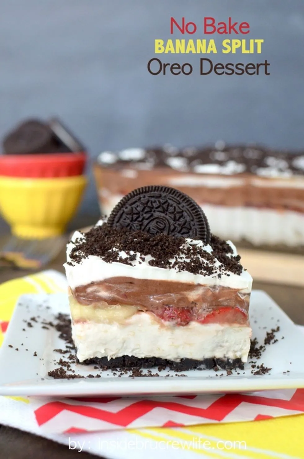 Bake Banana Split Oreo Dessert