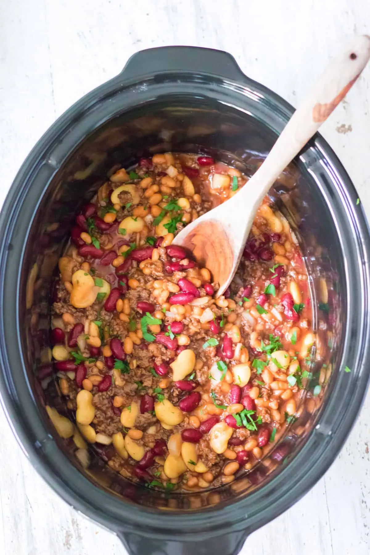 Baked Calico Beans (Slow Cooker Baked Beans)
