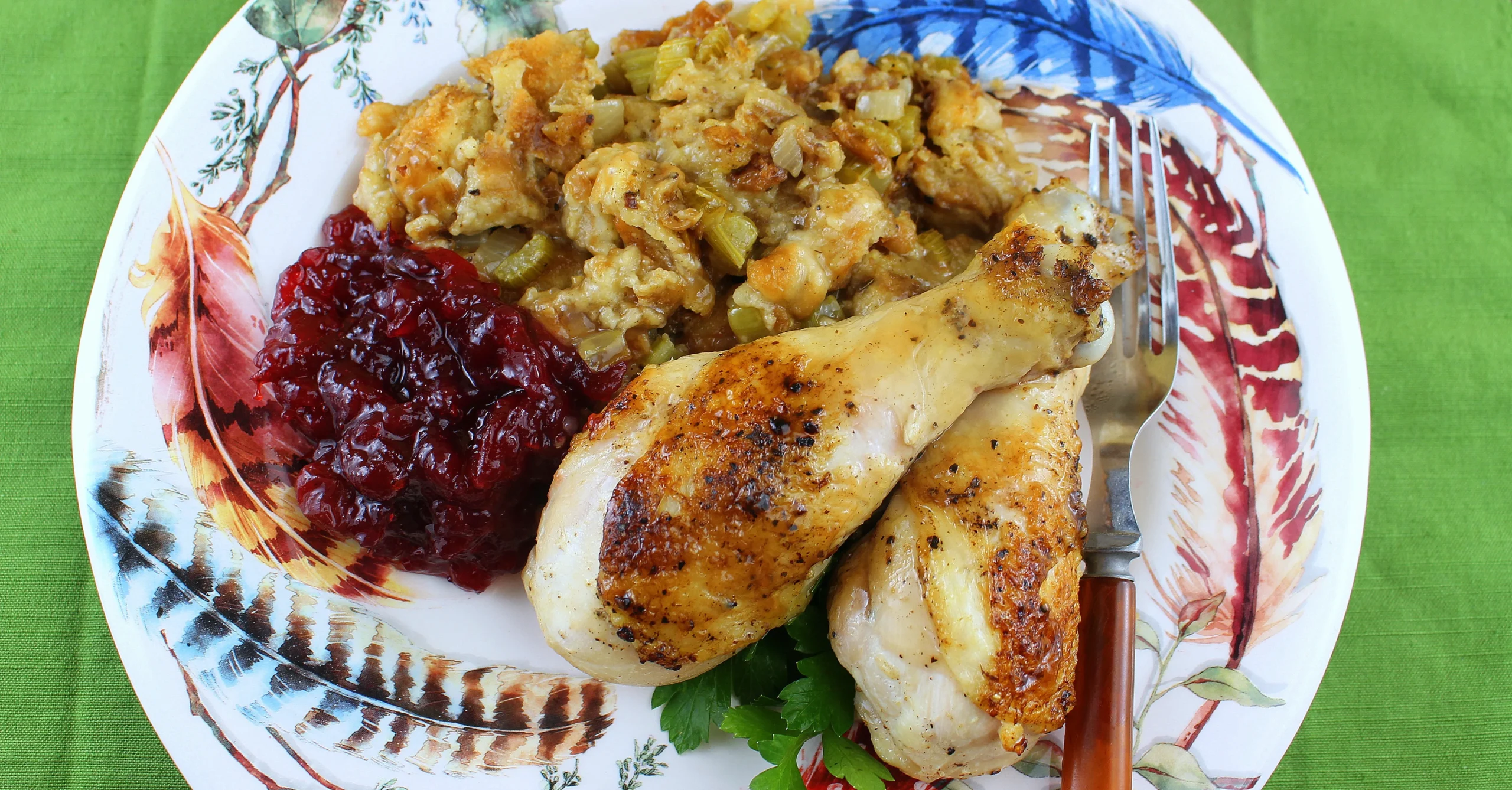 Baked Chicken Pieces and Stuffing