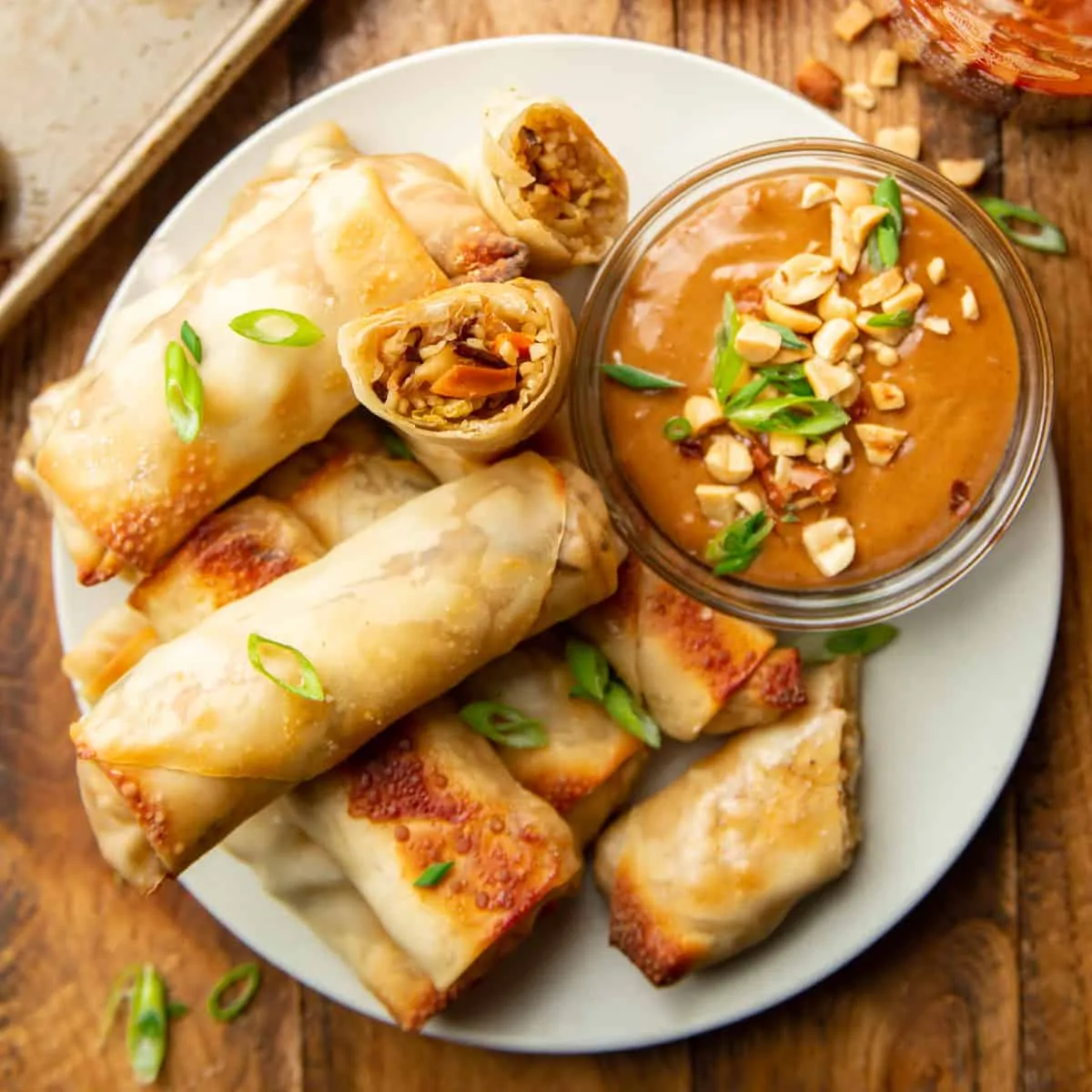 Baked Chicken and Vegetable Spring Rolls