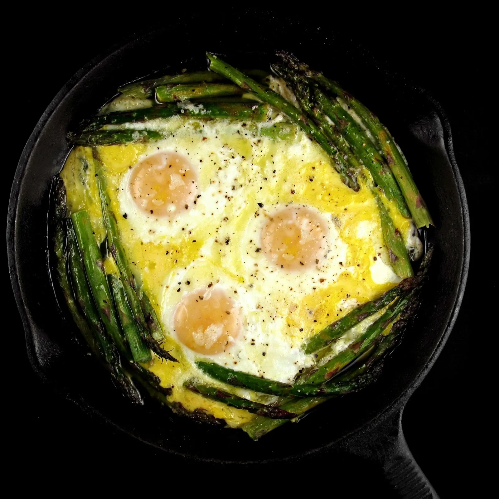 Baked Eggs and Asparagus