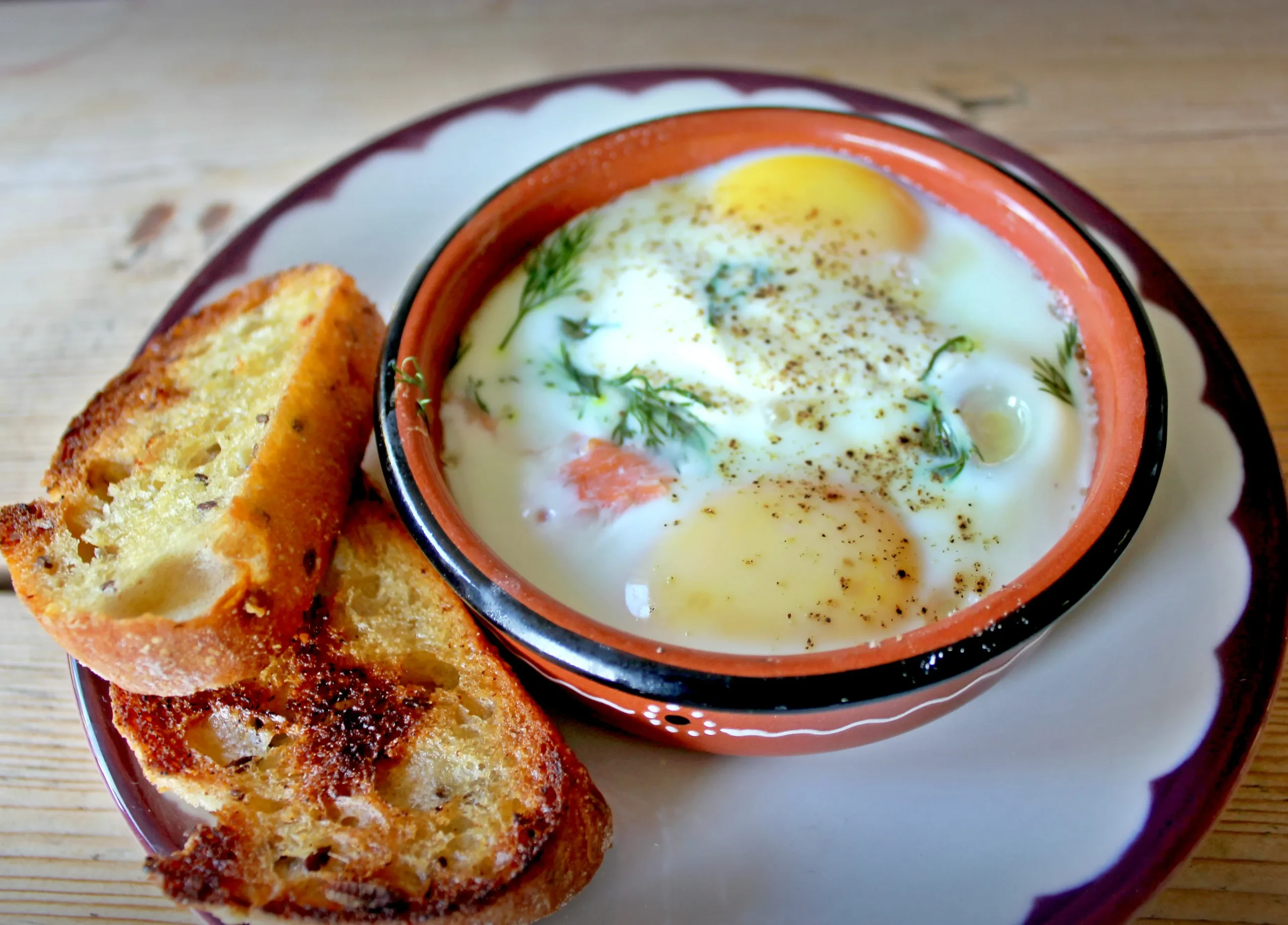 Baked Eggs with Herbs (Oeufs en Cocotte)