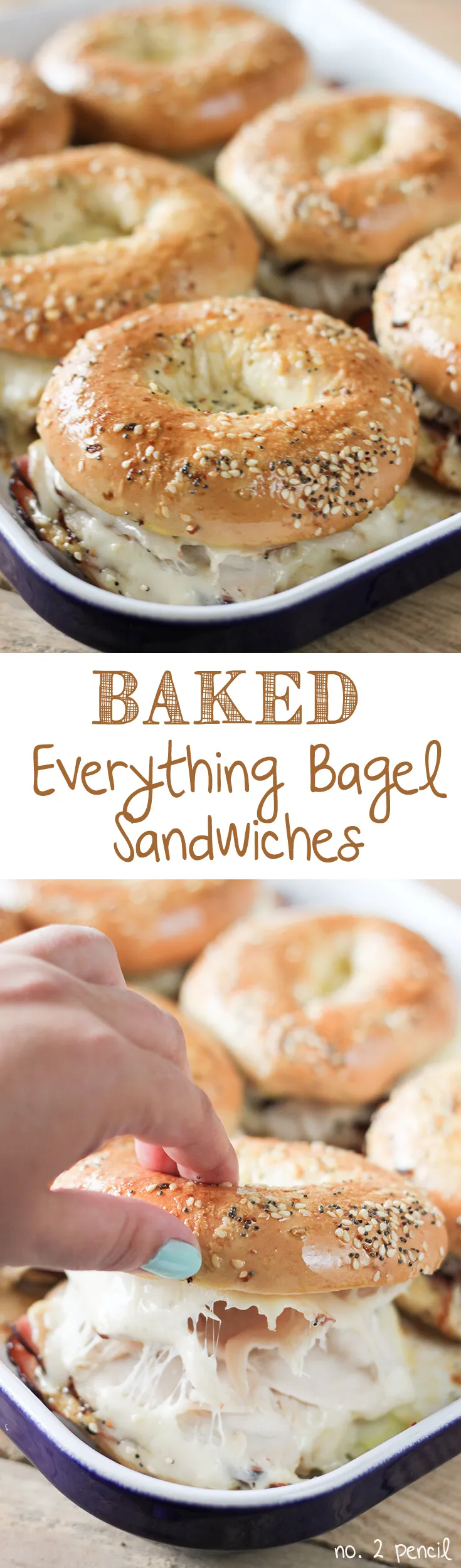 Baked Ham and Turkey Everything Bagel Sandwiches