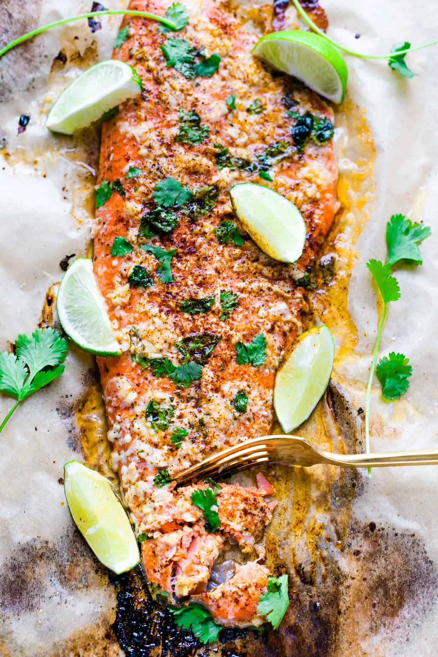 Baked Honey Lime Cilantro Salmon