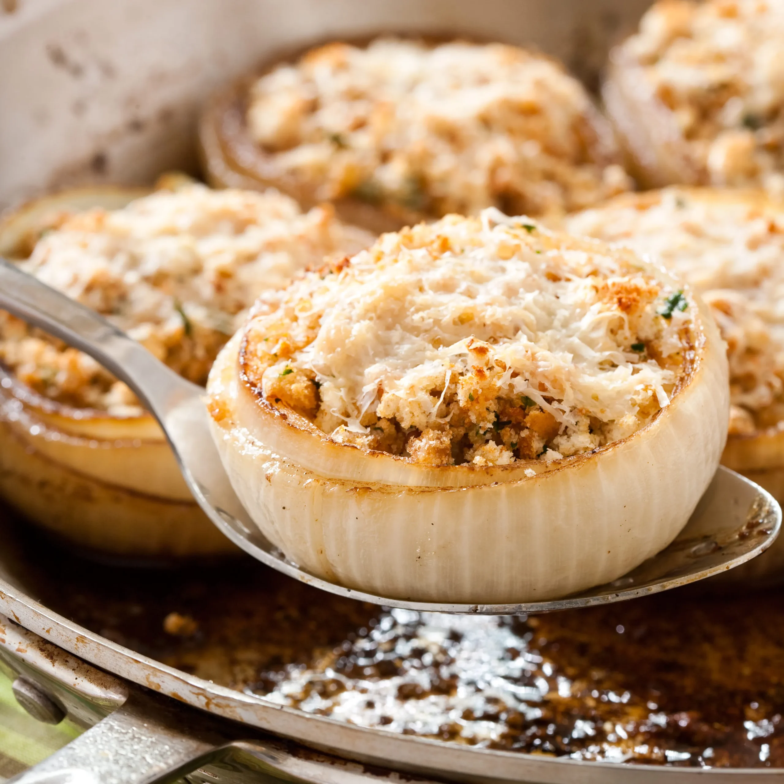 Baked Onions Filled with Sausage