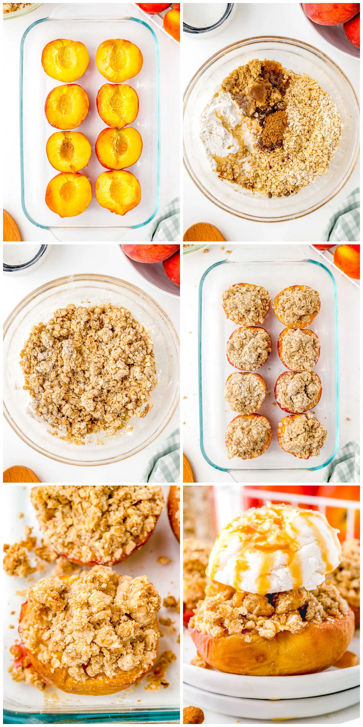 Baked Peaches Oat Crumble Topping