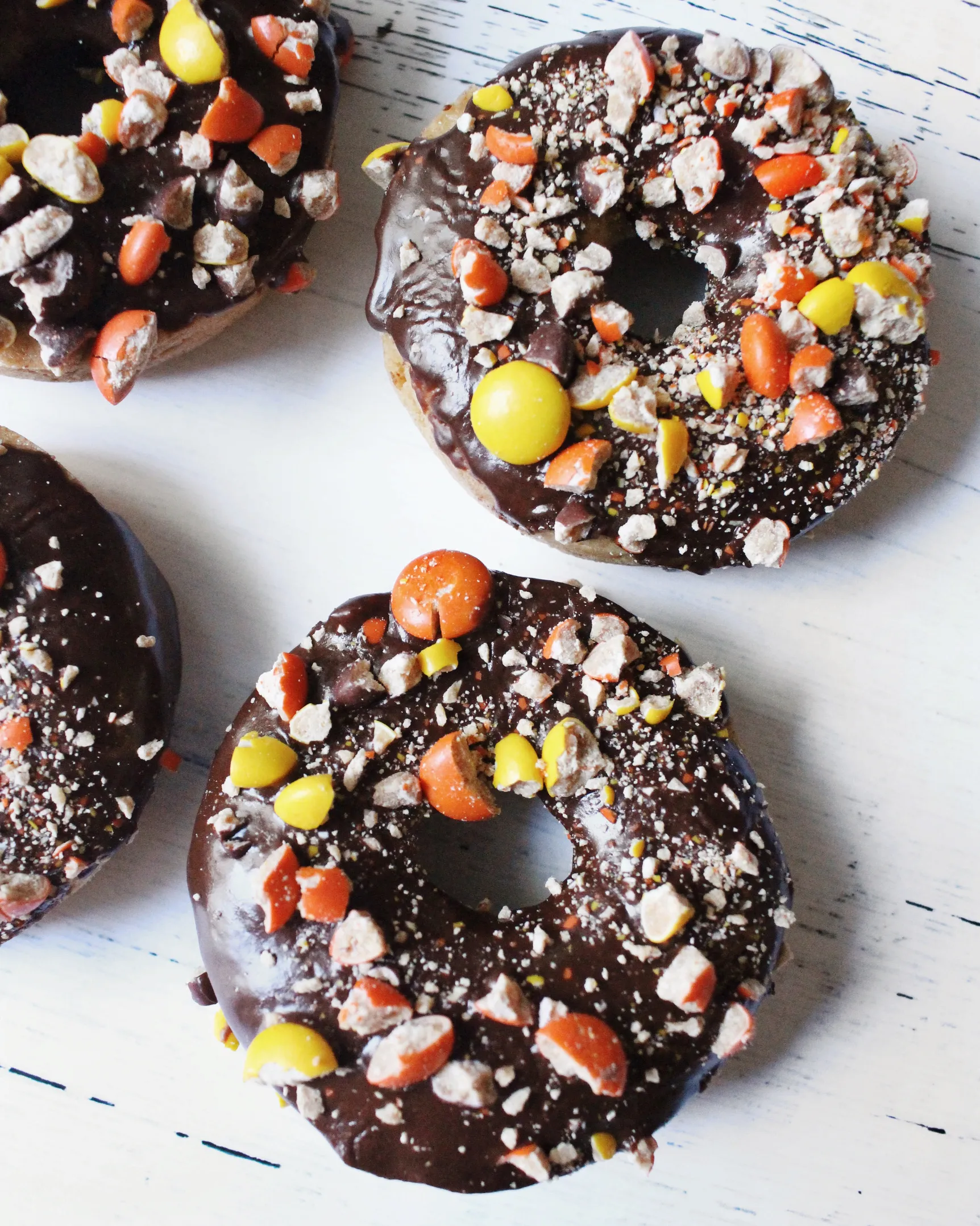 Baked Peanut Butter Doughnuts with Glaze