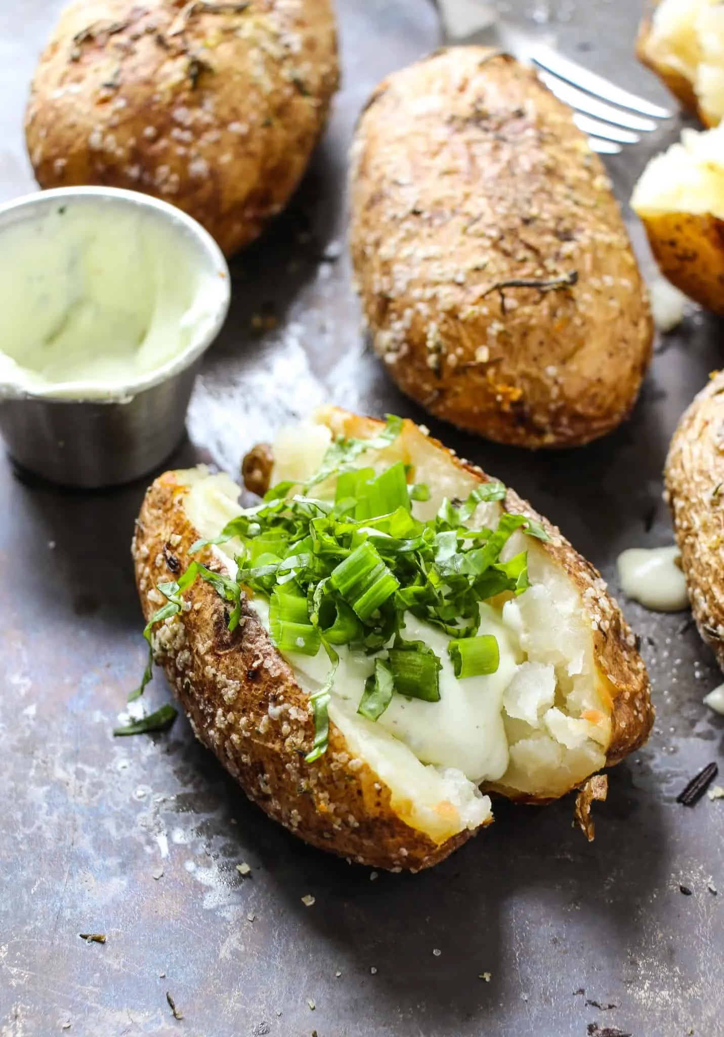 Baked Potatoes with Feta