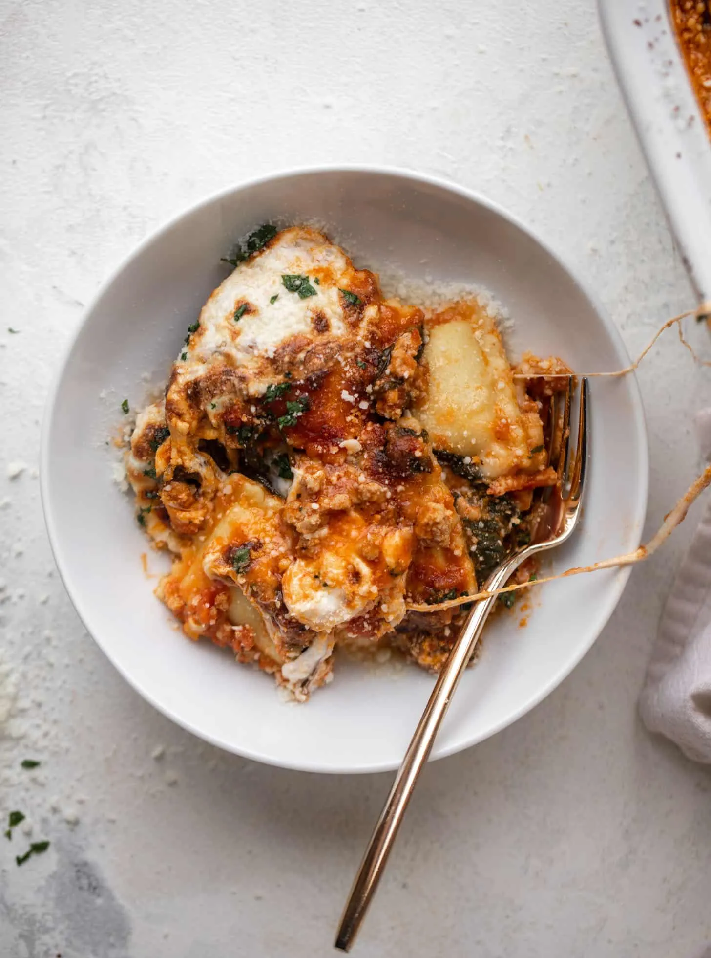 Baked Ravioli with Spinach and Mozzarella