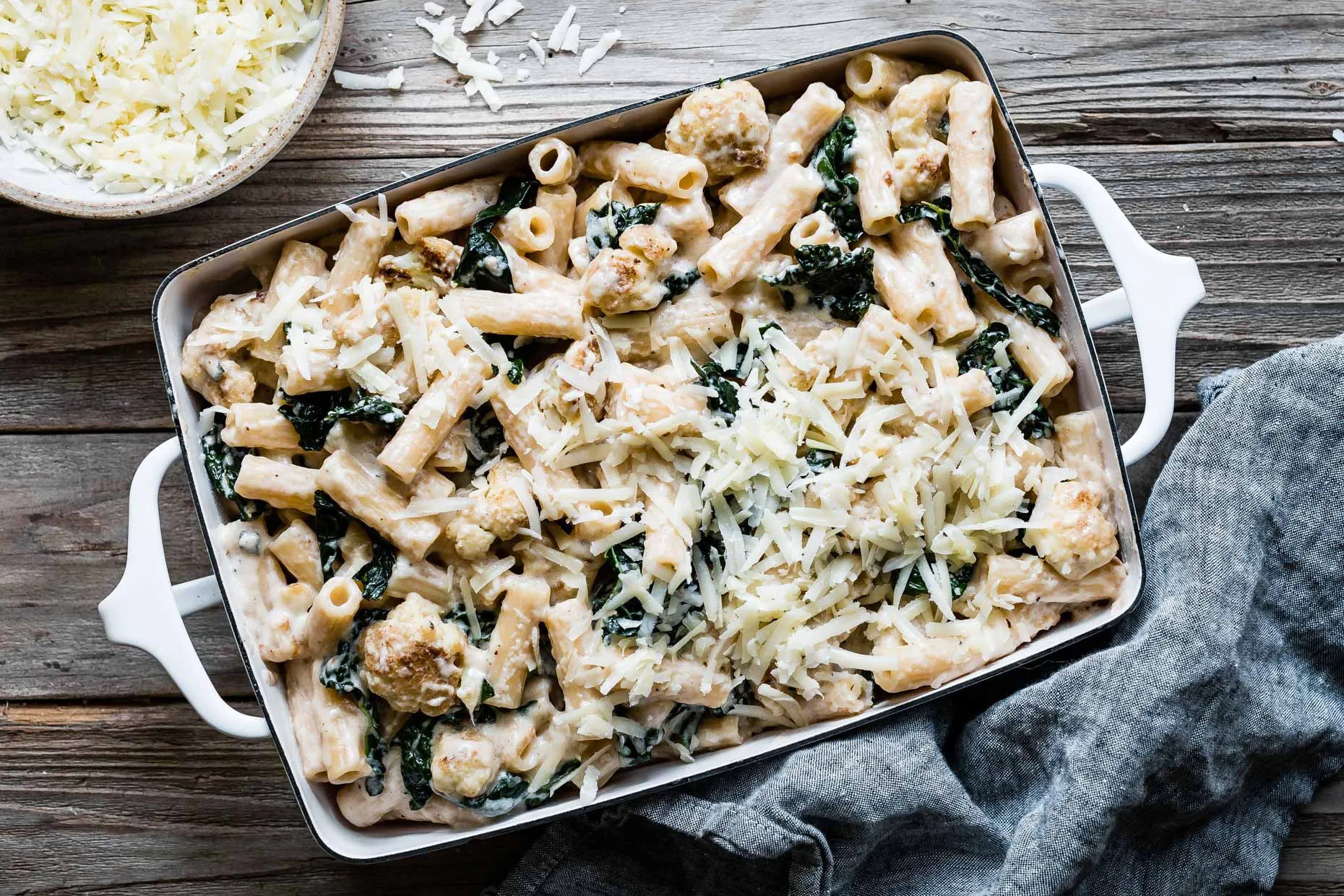 Baked Rigatoni with Cauliflower and Cheese