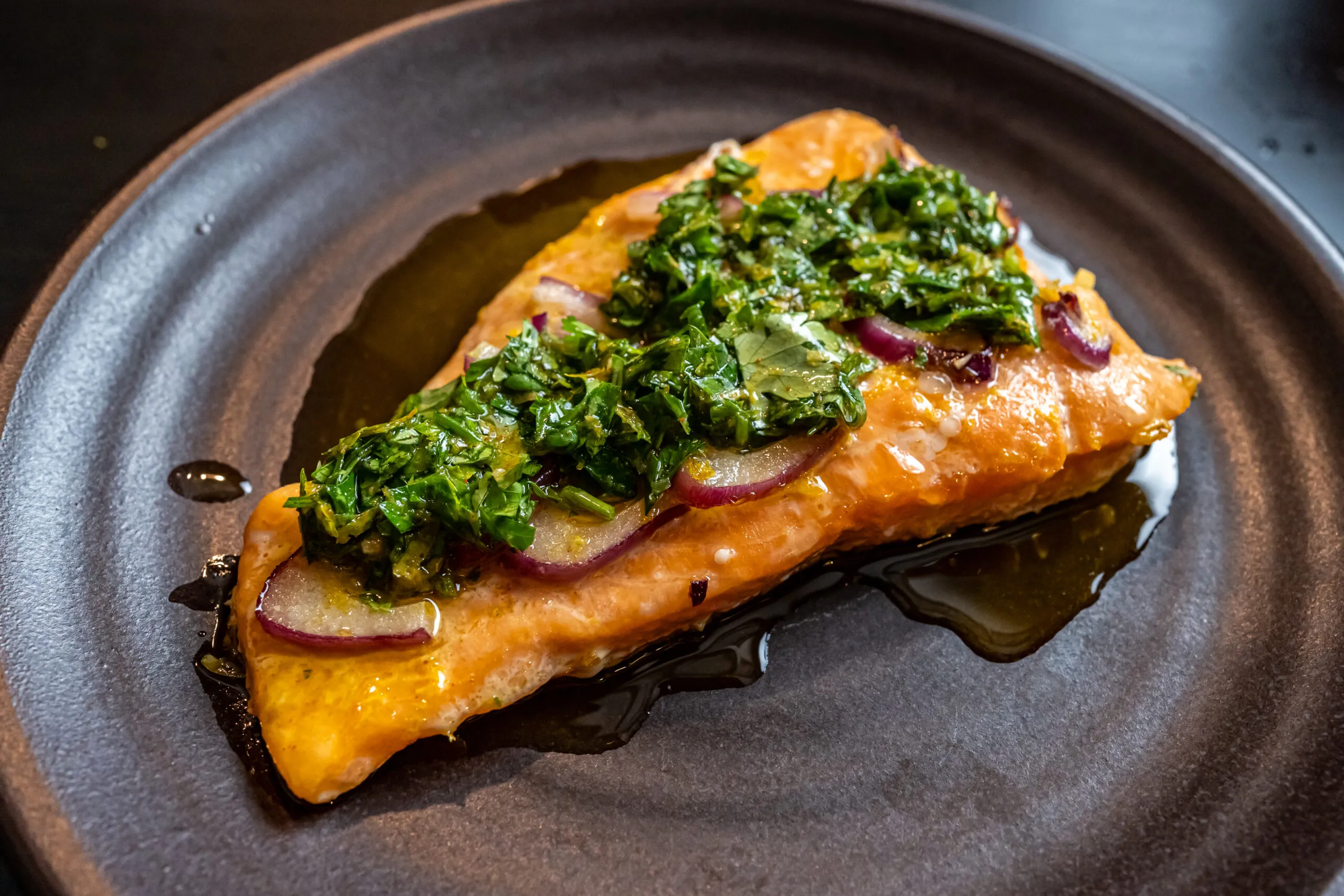 Baked Salmon with Salsa Verde