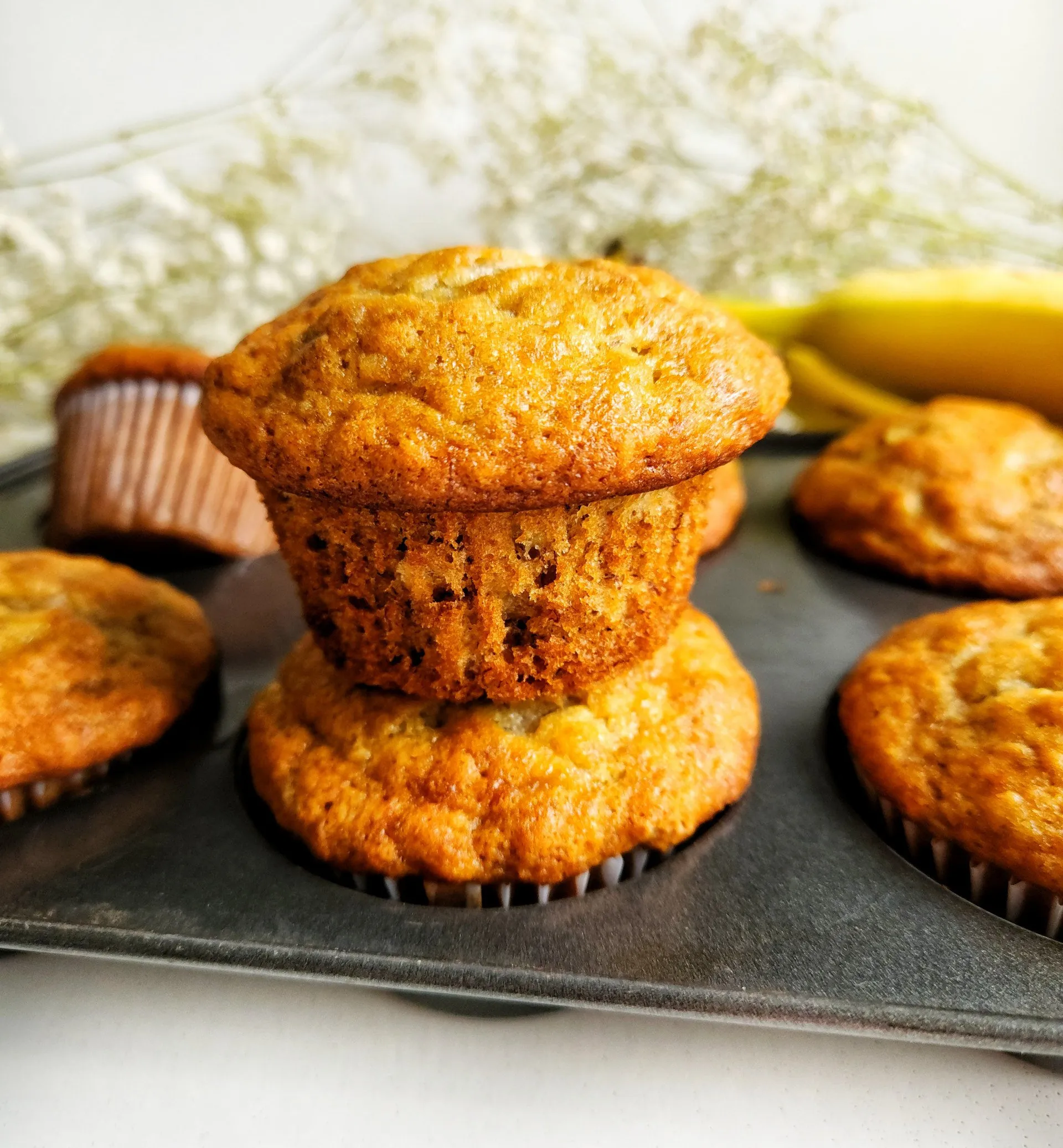 Bakery Style Banana Muffins