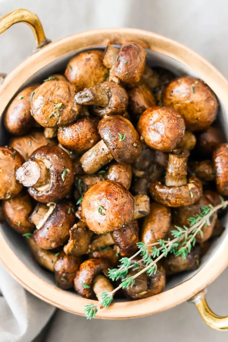 Balsamic Garlic Roasted Mushrooms Paleo