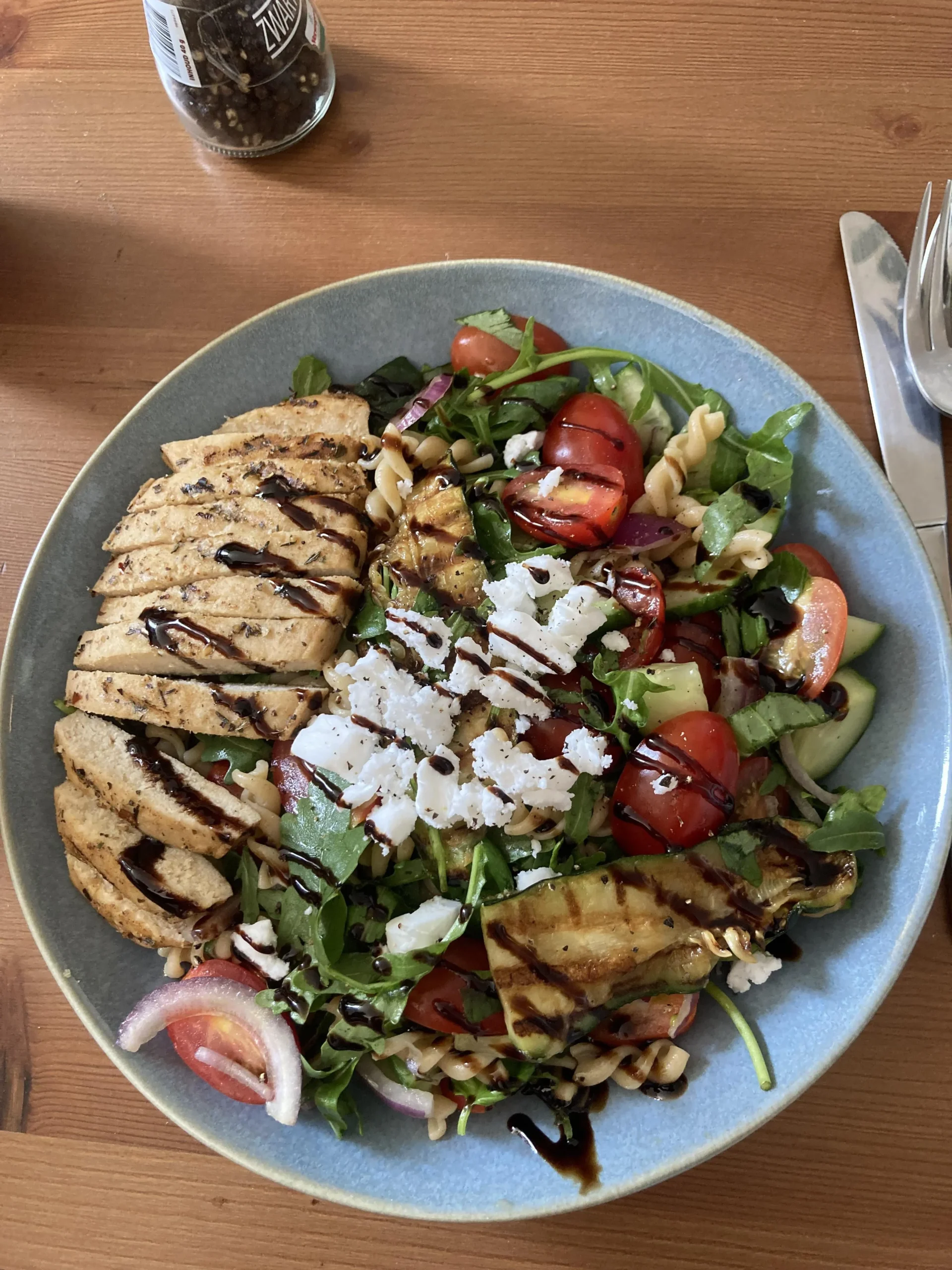Balsamic Pasta Salad with Grilled Zucchini