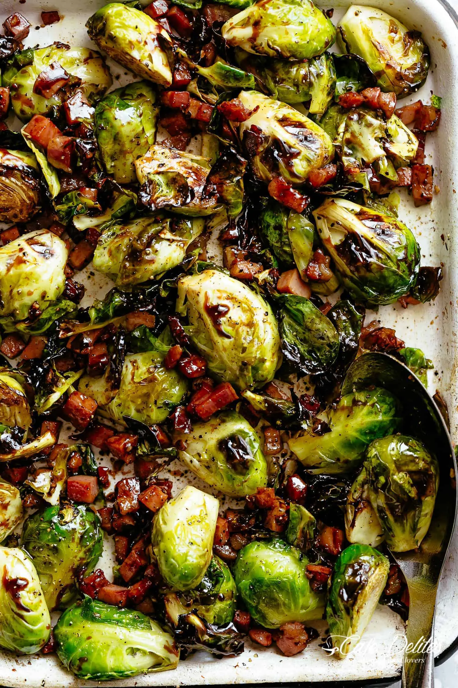 Balsamic Roasted Brussels Sprouts with Bacon
