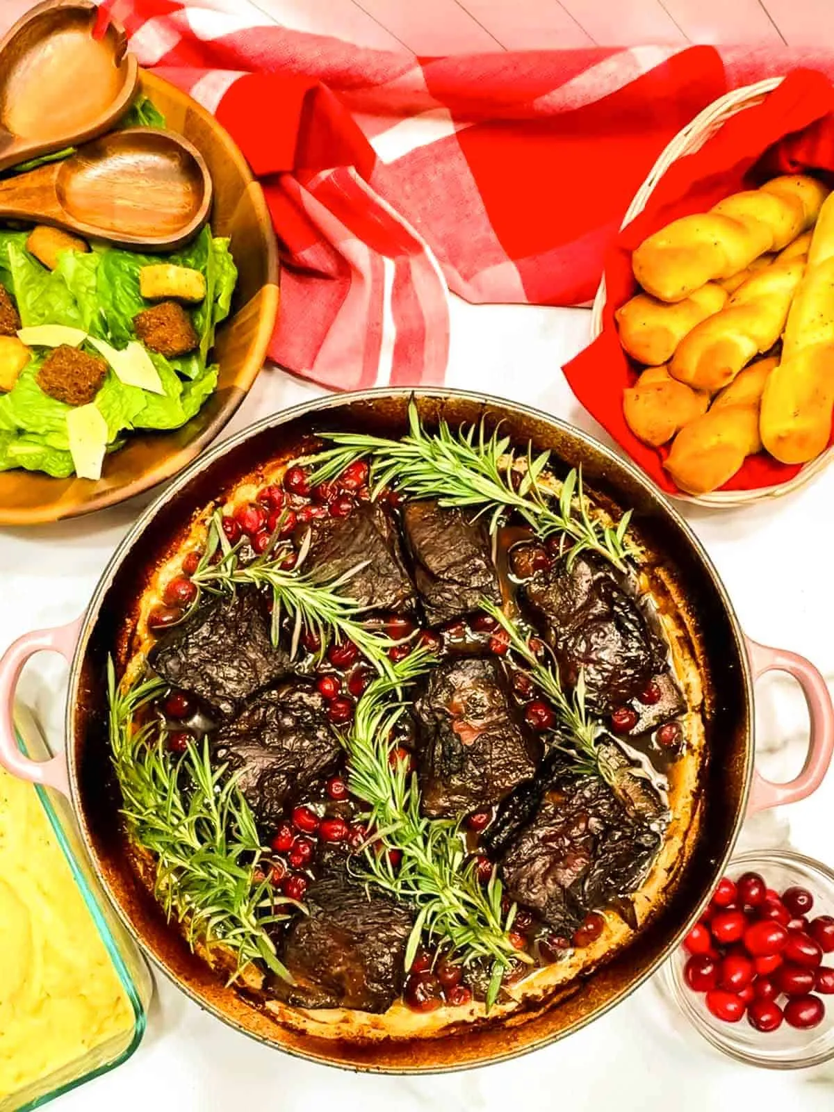 Balsamic and Rosemary Braised Short Ribs with Cranberries