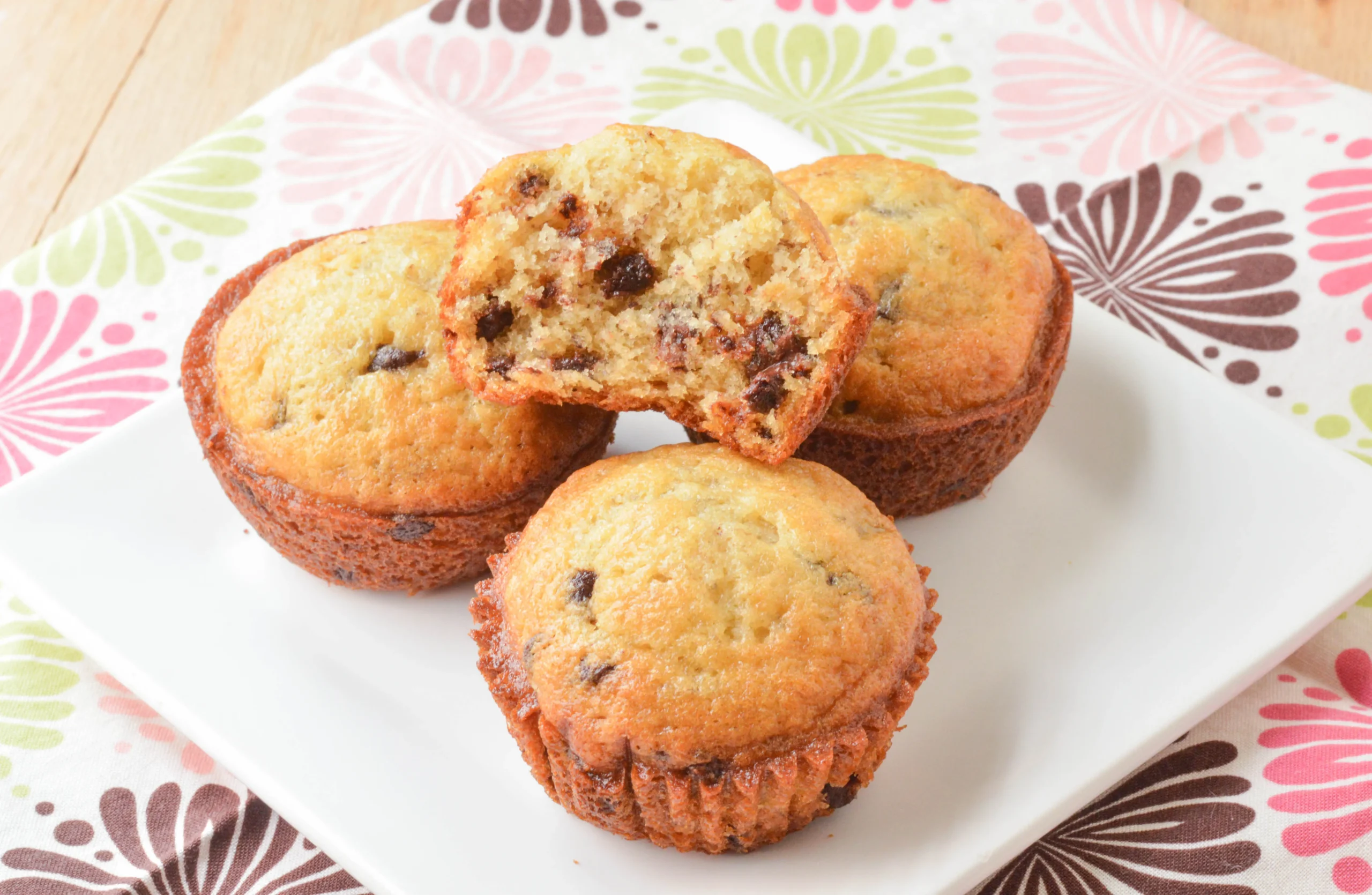 Banana and Sour Cream Chocolate Chip Muffins