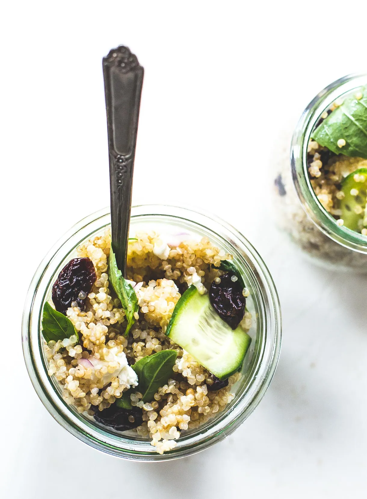 Basil Cucumber Quinoa Picnic Salad