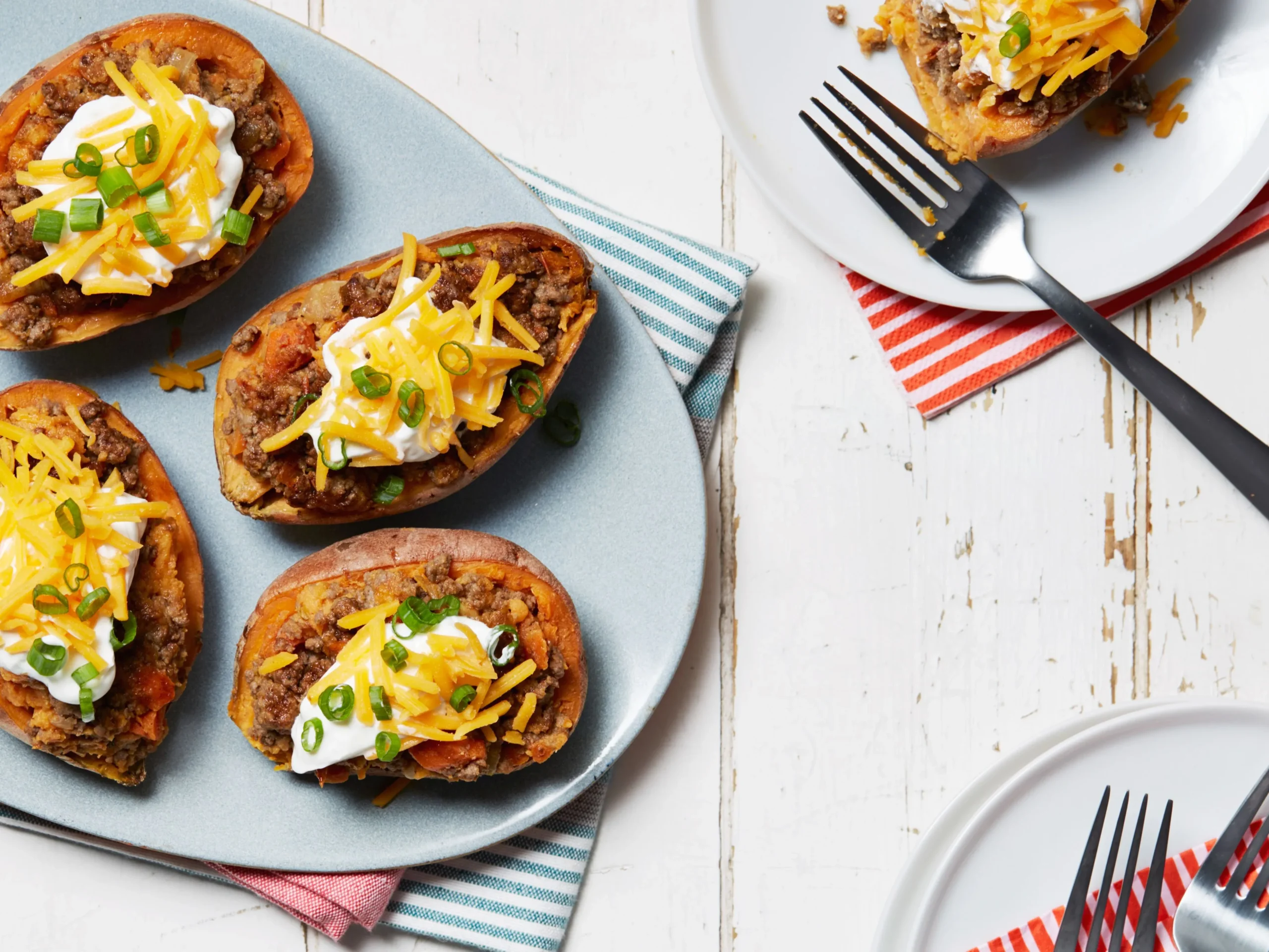 Beef Sausage Kale Aged Cheddar Stuffed Sweet Potatoes