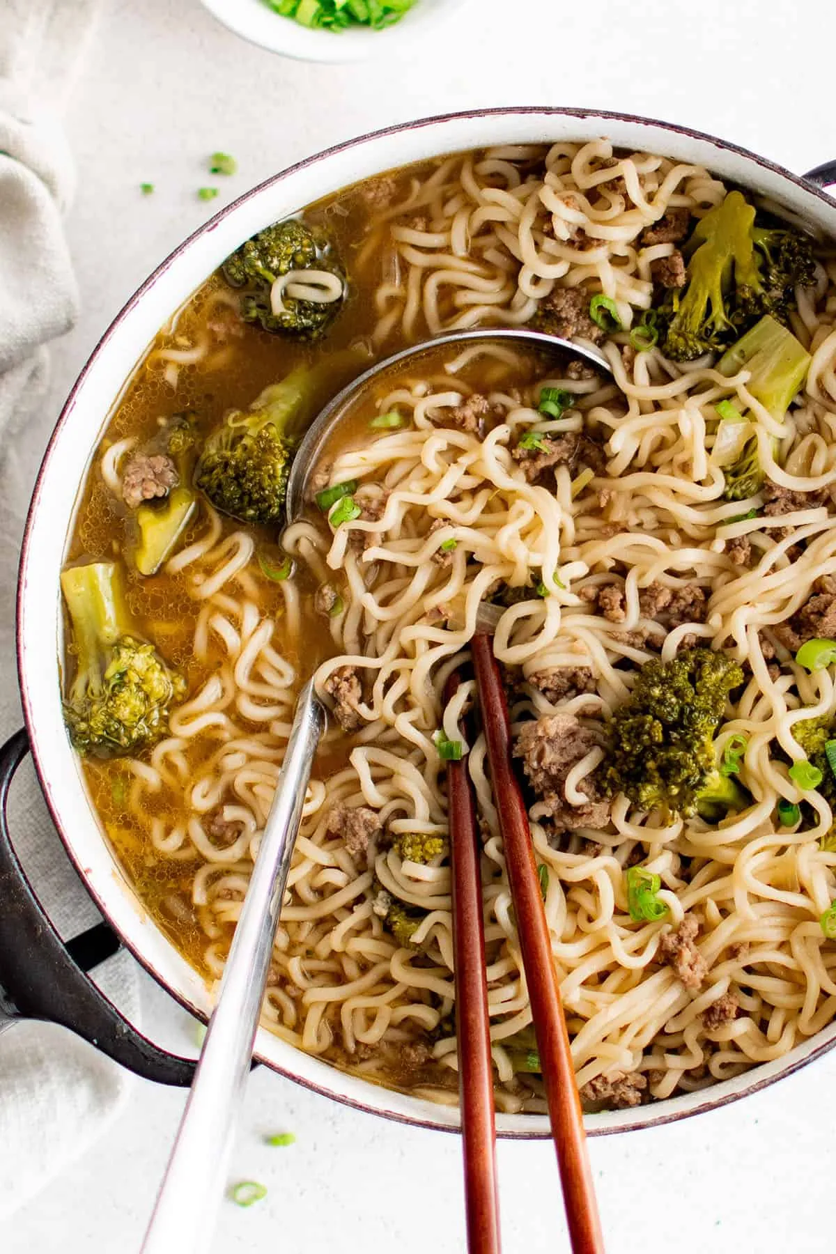 Beef and Broccoli Ramen Soup