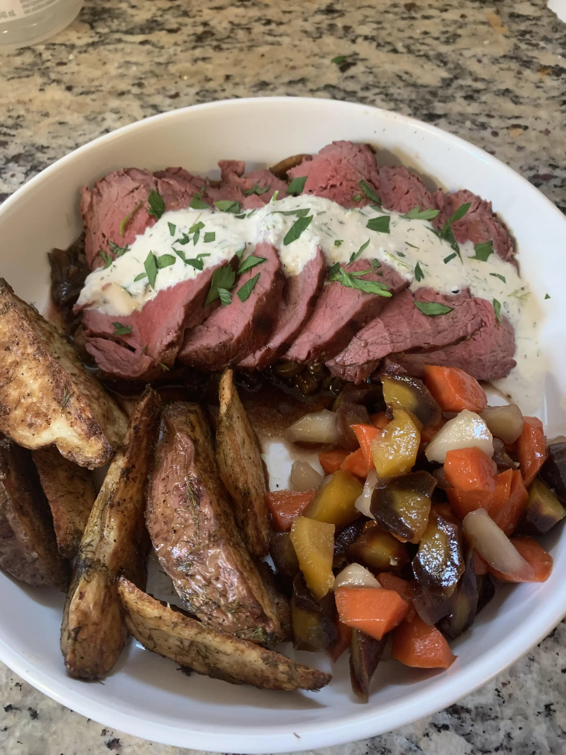 Beef with Dill Sauce and Horseradish Crust