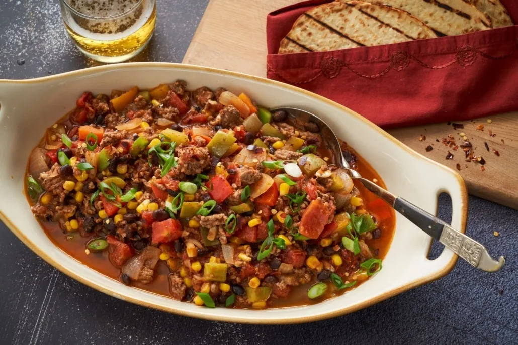 Beefy Corn and Black Bean Chili