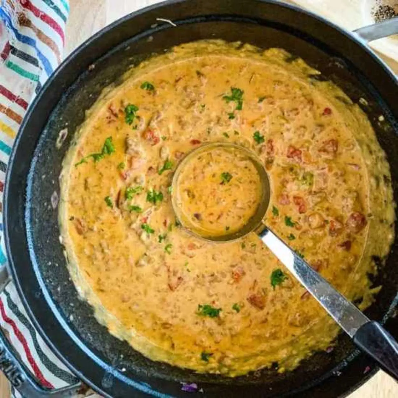 Beefy Velveeta Cheese Soup Keto Friendly