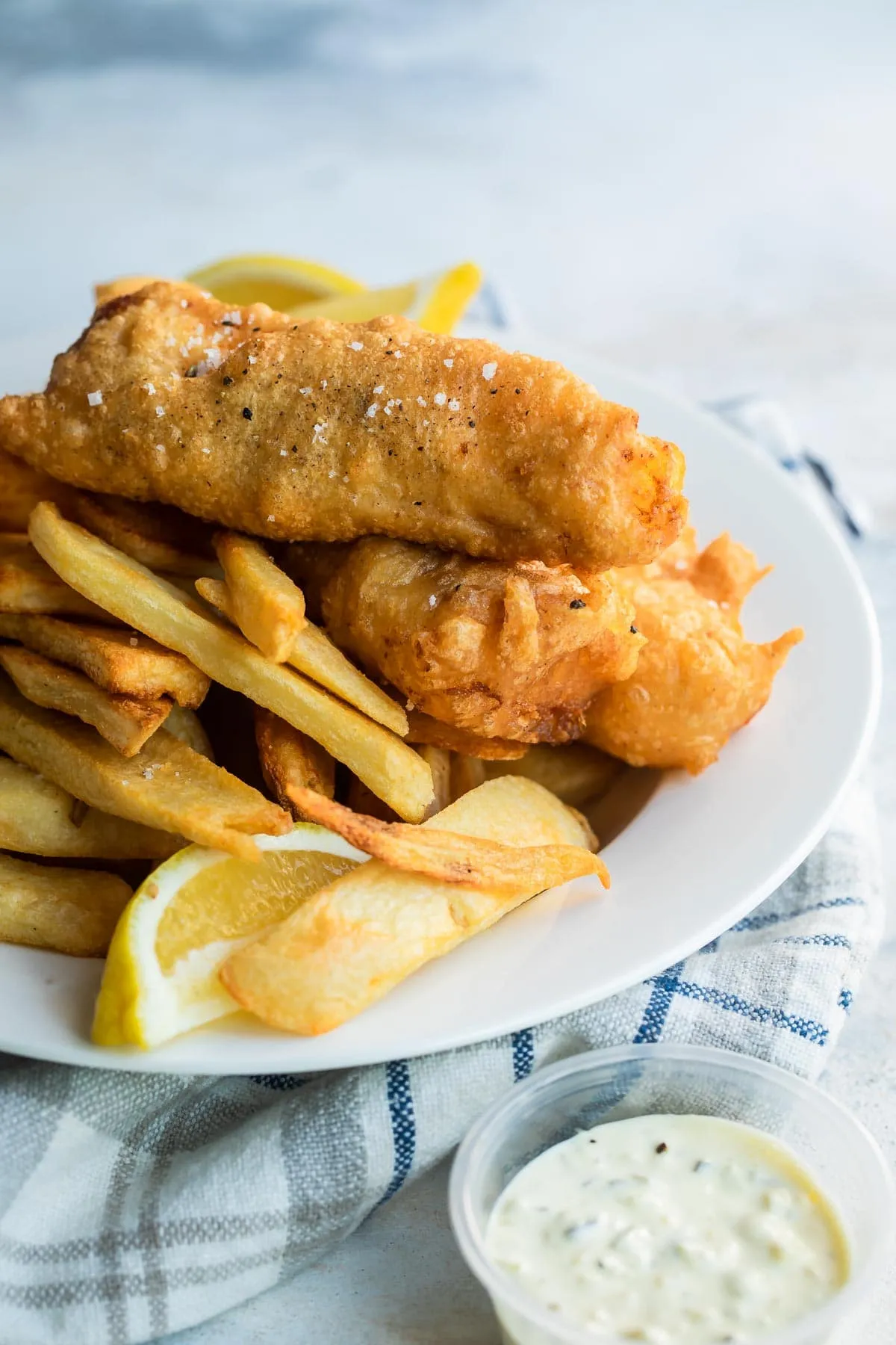 Beer Battered Fried Cod Fresh Chips