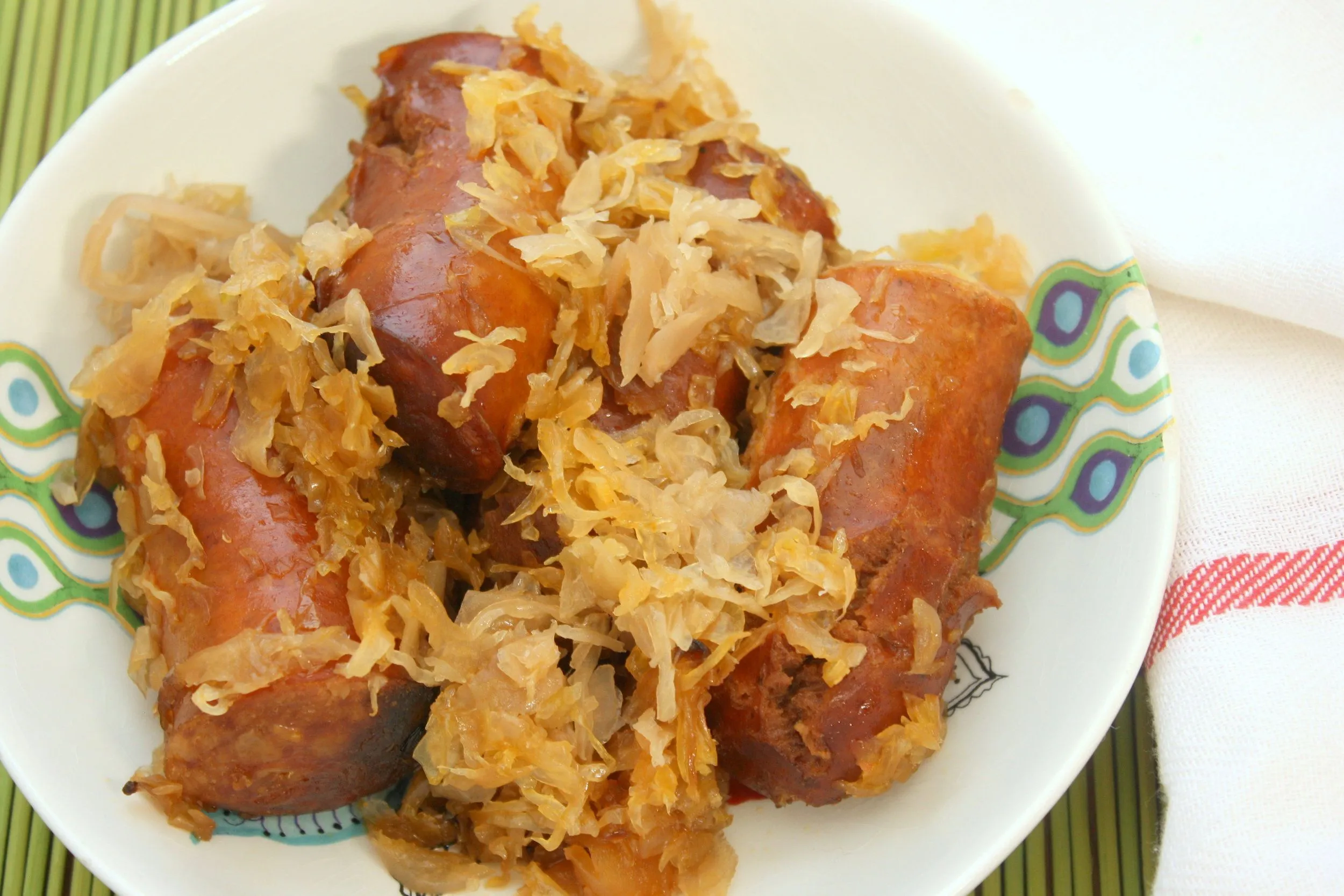 Beer Brown Sugar Kielbasa with Sauerkraut