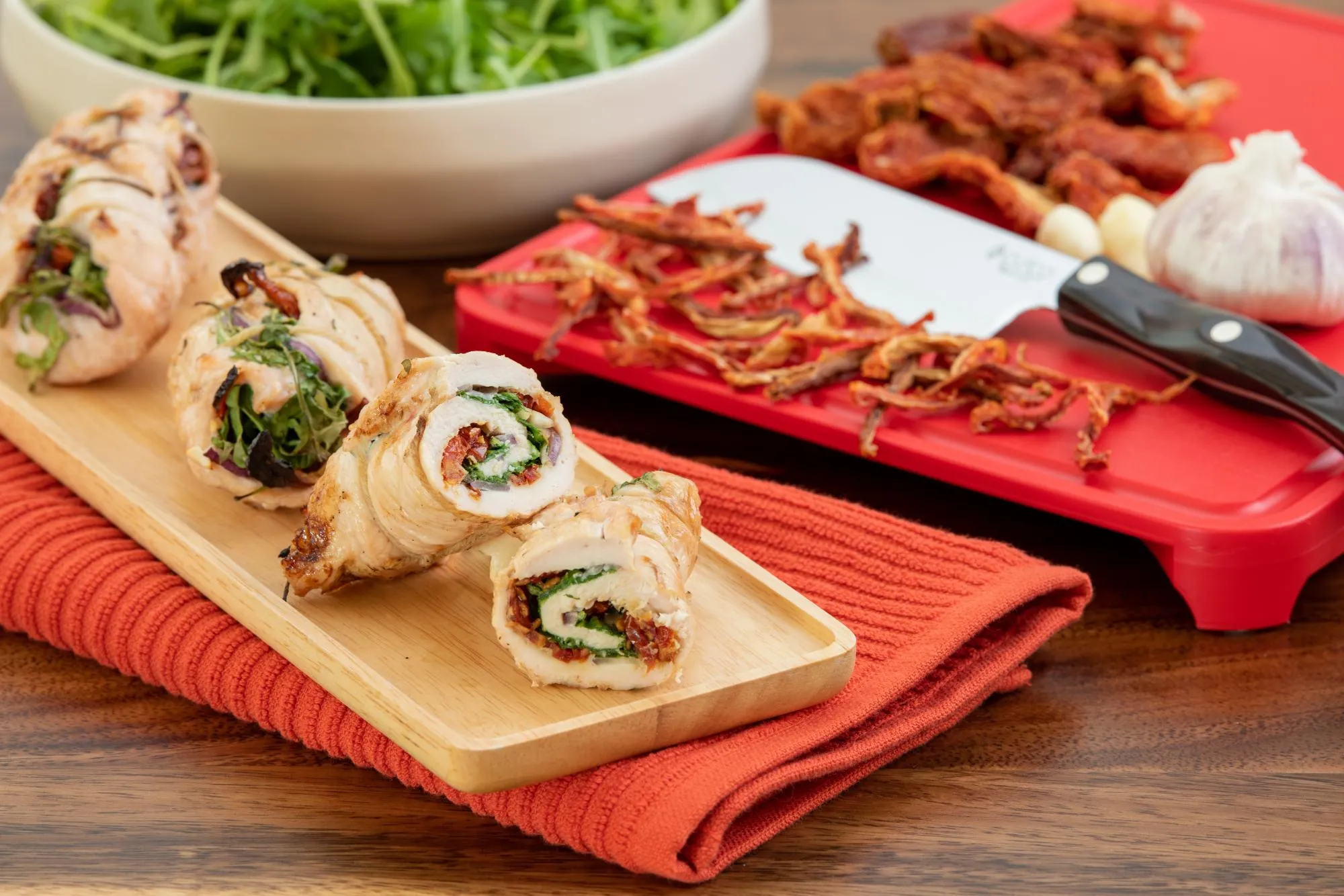 Bellavitano Merlot and Arugula Stuffed Chicken Breasts